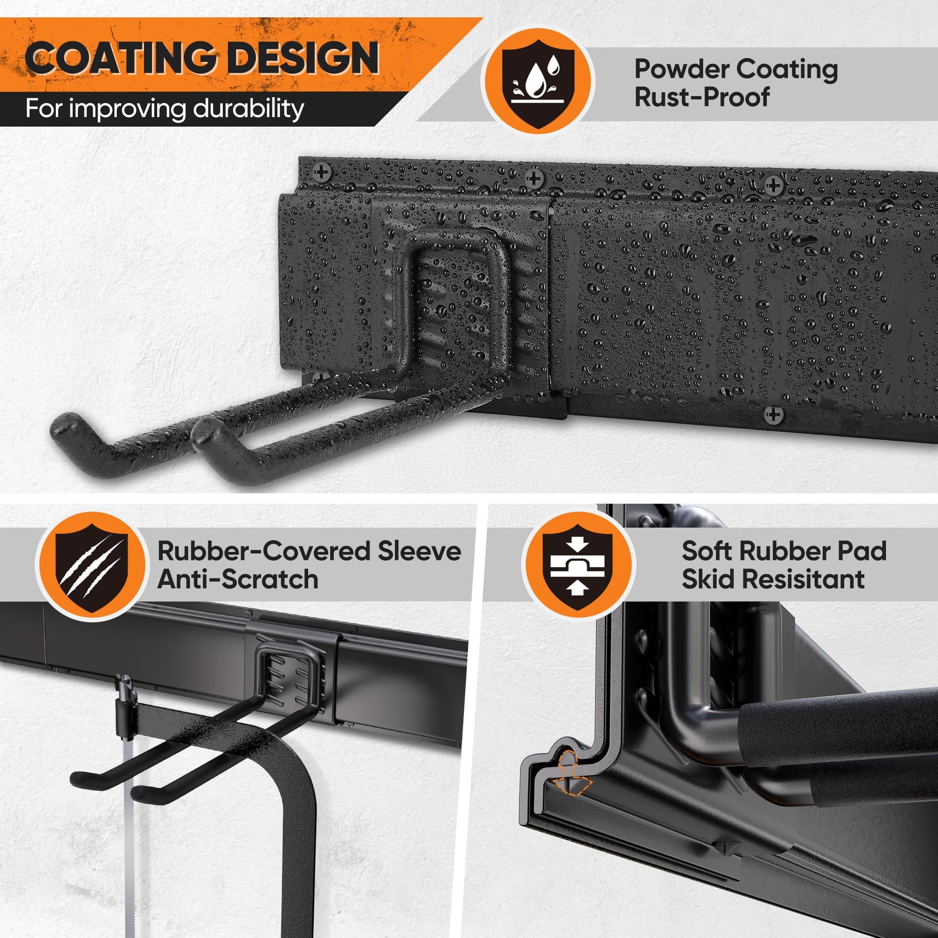 Heavy Duty Garden Tool Organizer Metal Wall Mount
