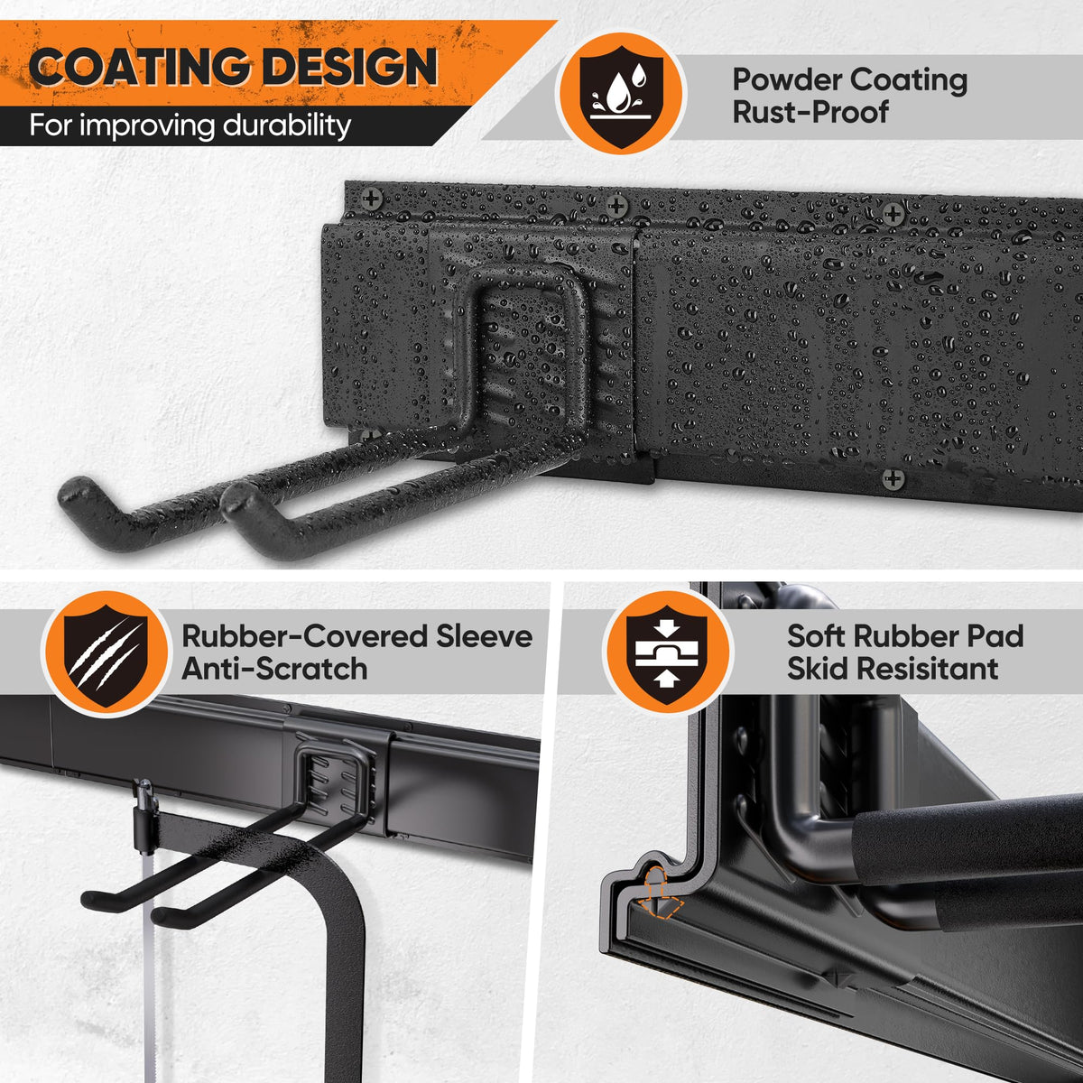 Heavy Duty Garden Tool Organizer Metal Wall Mount