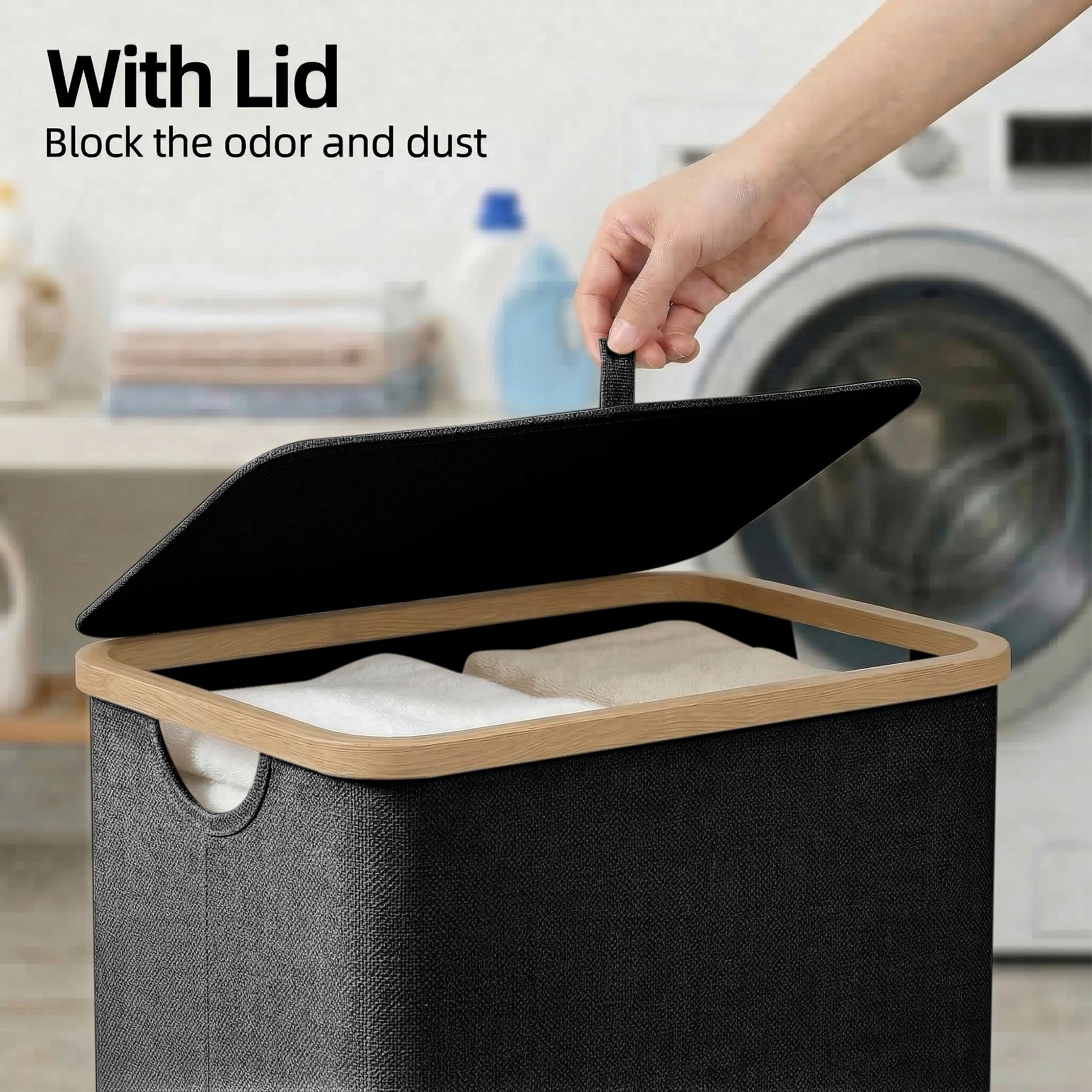Slim Laundry Basket with Lid