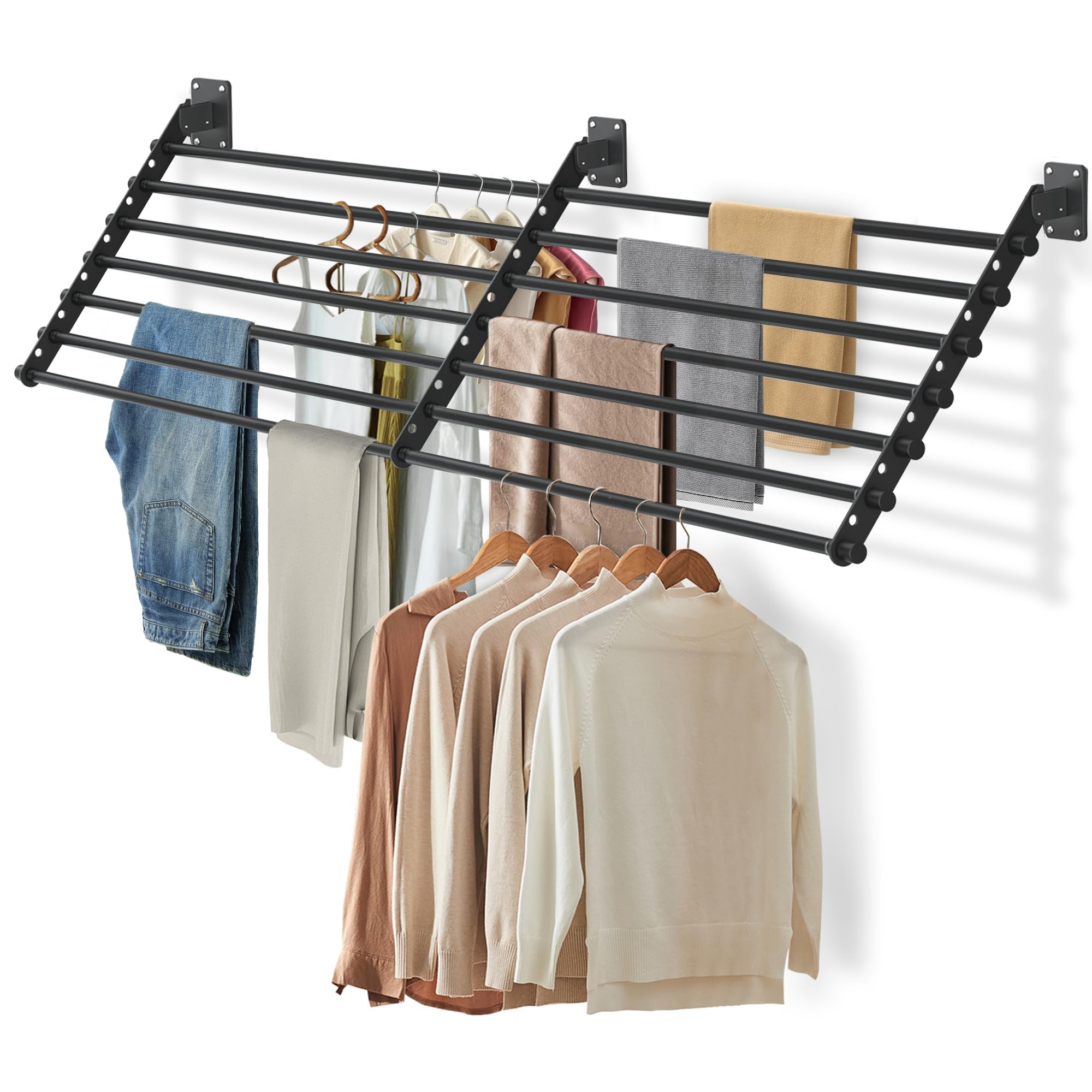 Wall Mounted Clothes Drying Rack 57 Inch