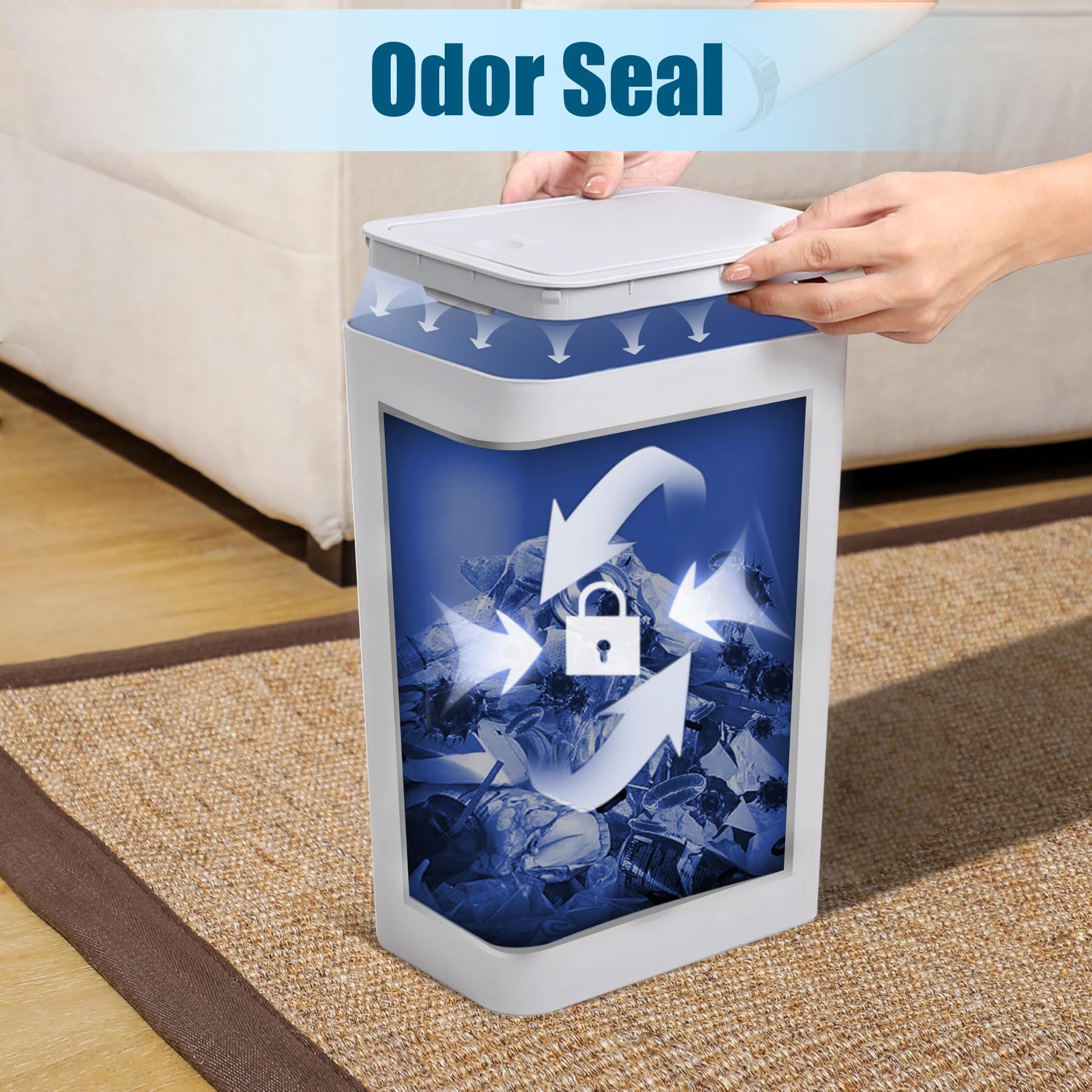 Bathroom Trash Can with Lid