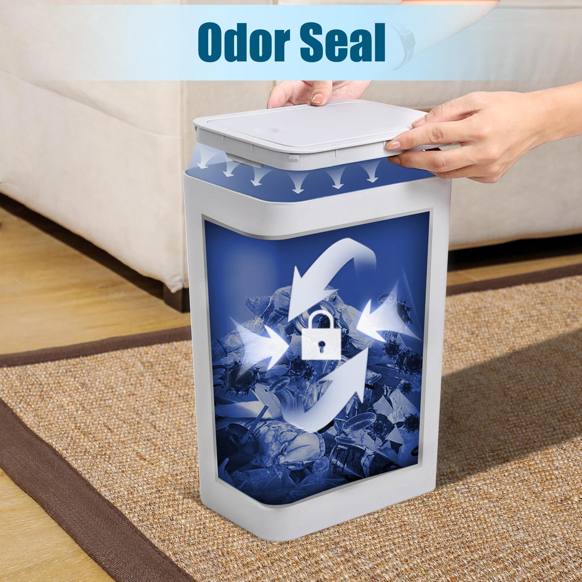 Bathroom Trash Can with Lid (2 Count)