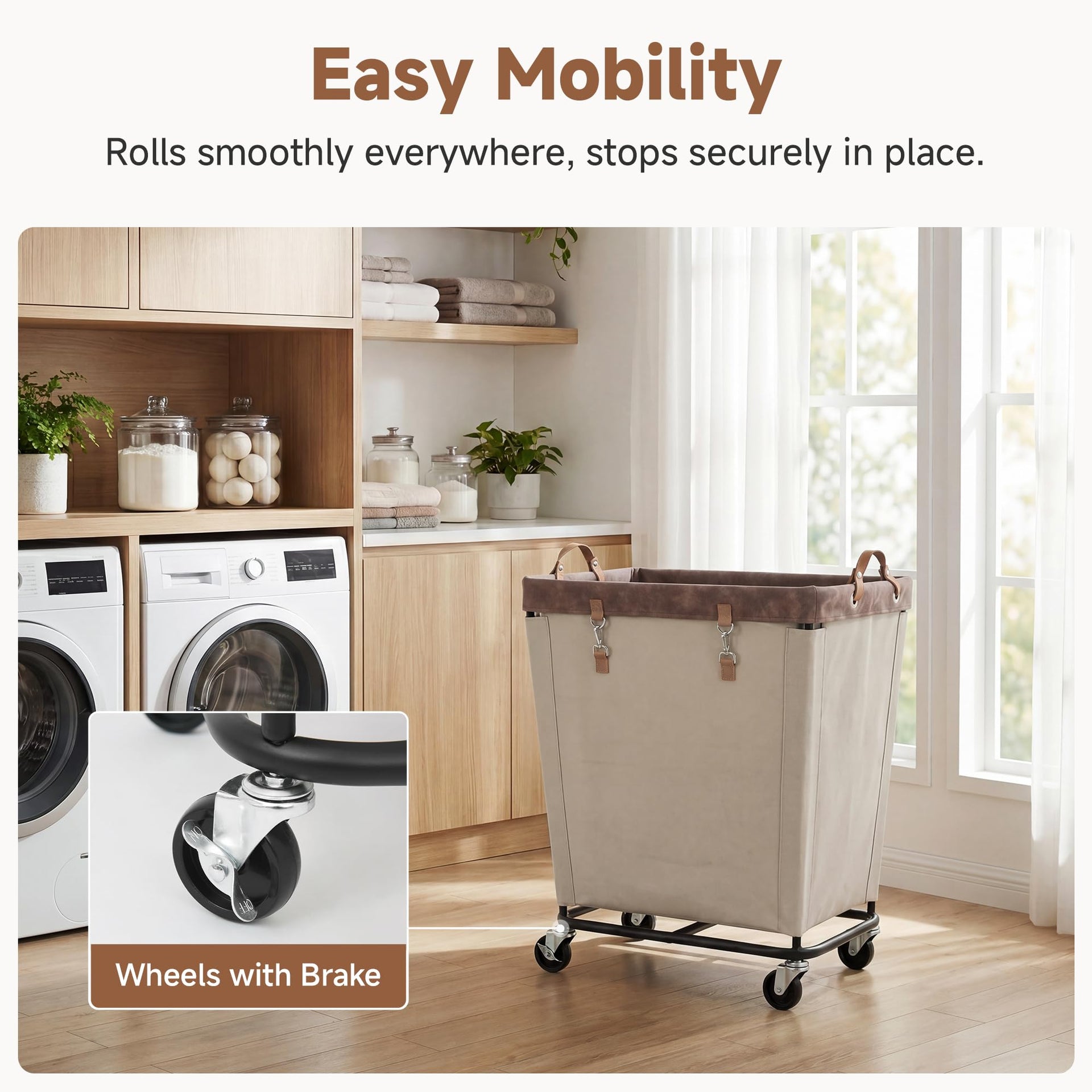 210L Laundry Basket with Wheels