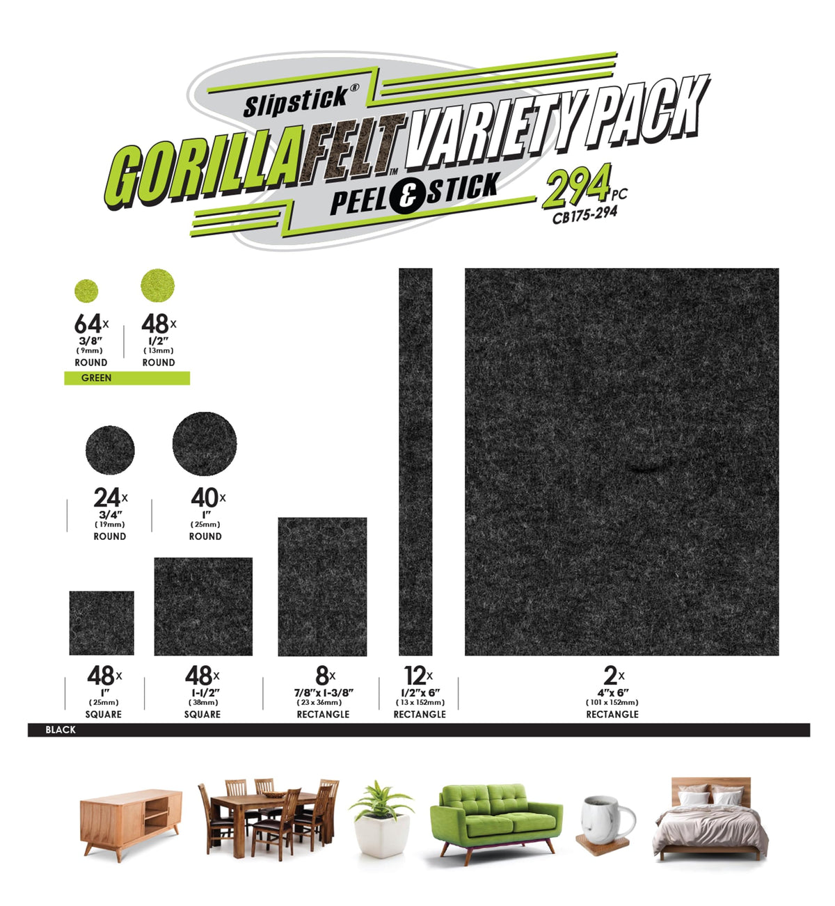 Gorilla Felt Furniture Pads (294 Count)