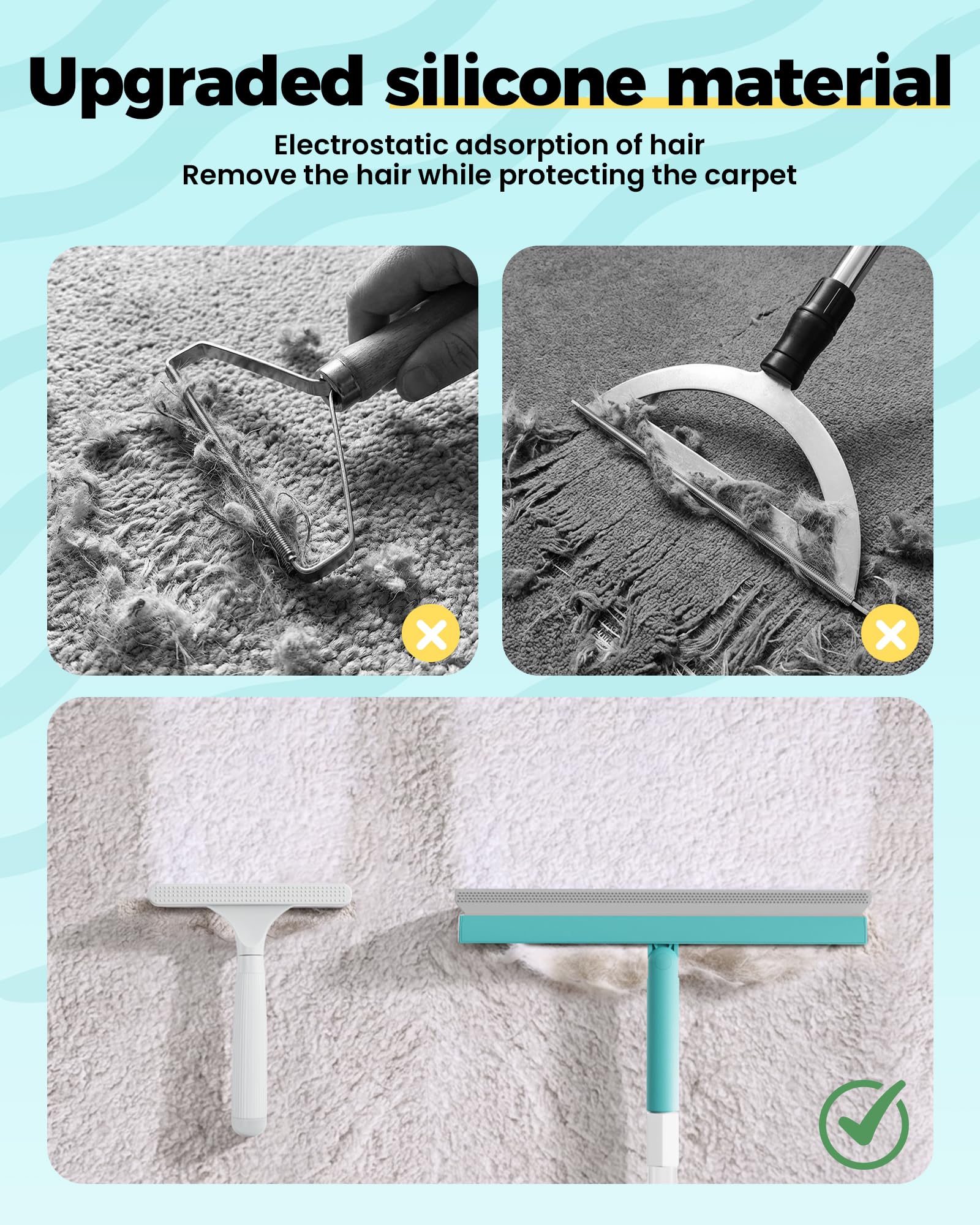 Carpet Rake for Pet Hair Removal Tool