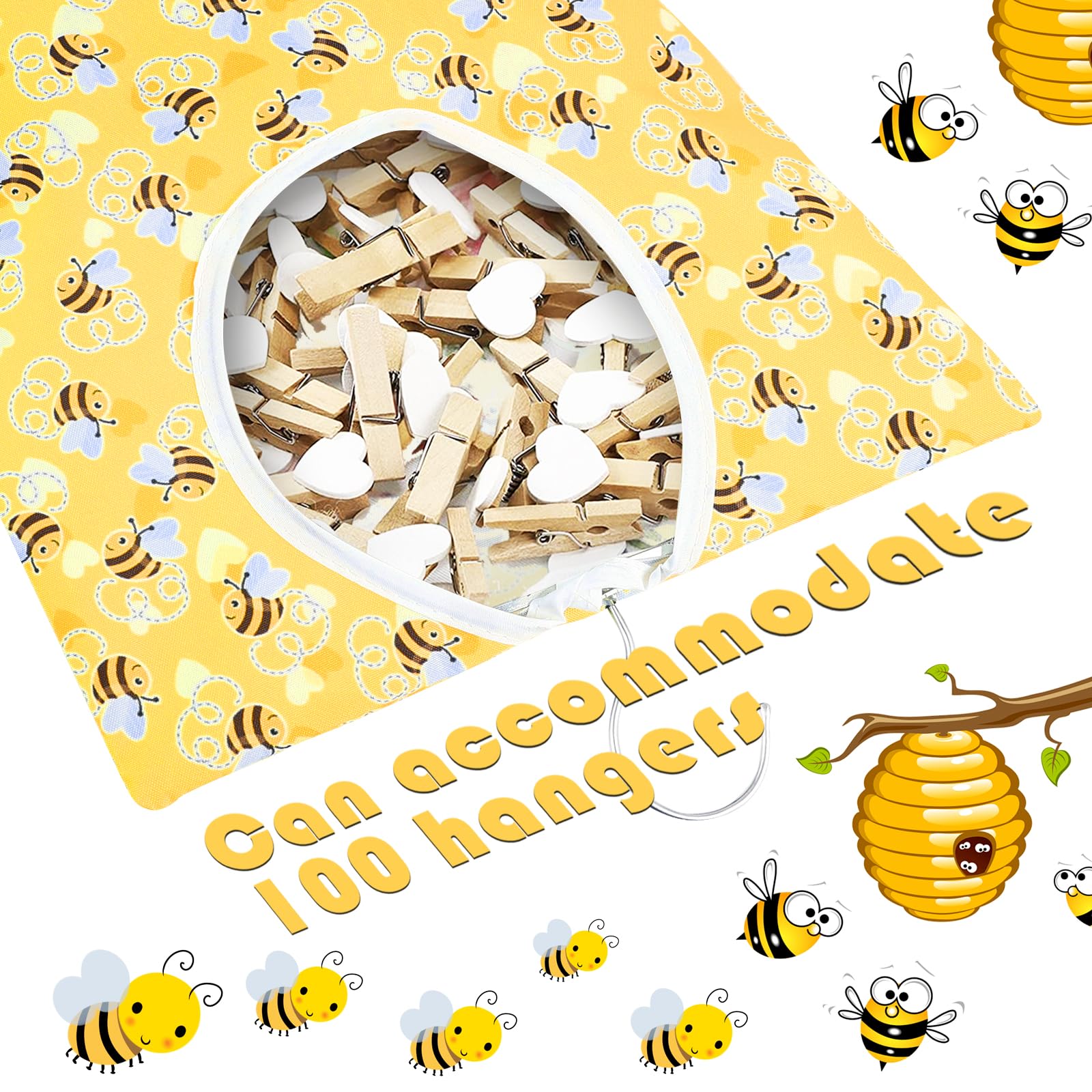 Bee Honeycomb Clothespin Holder (2 Count)