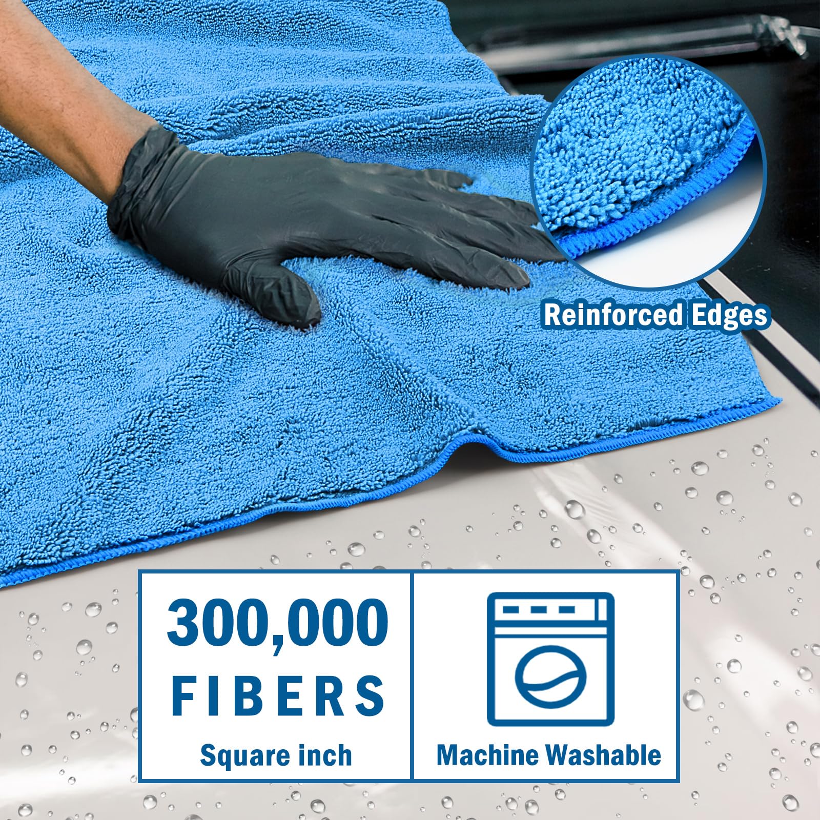 Professional Large Microfiber Car Drying Towels 2 Pack (2 Count)