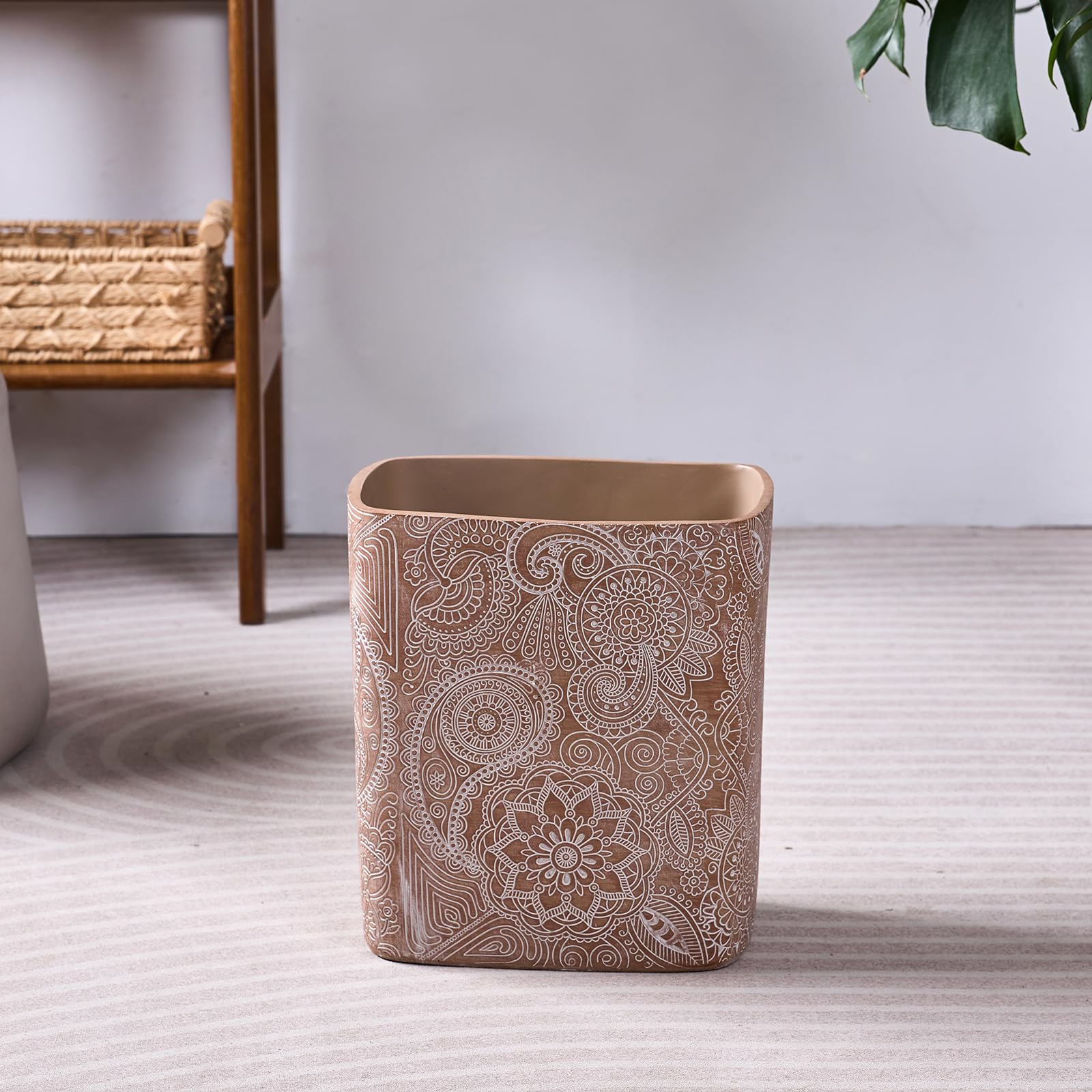 Boho Flowers Bathroom Trash Can 1.8 Gallon