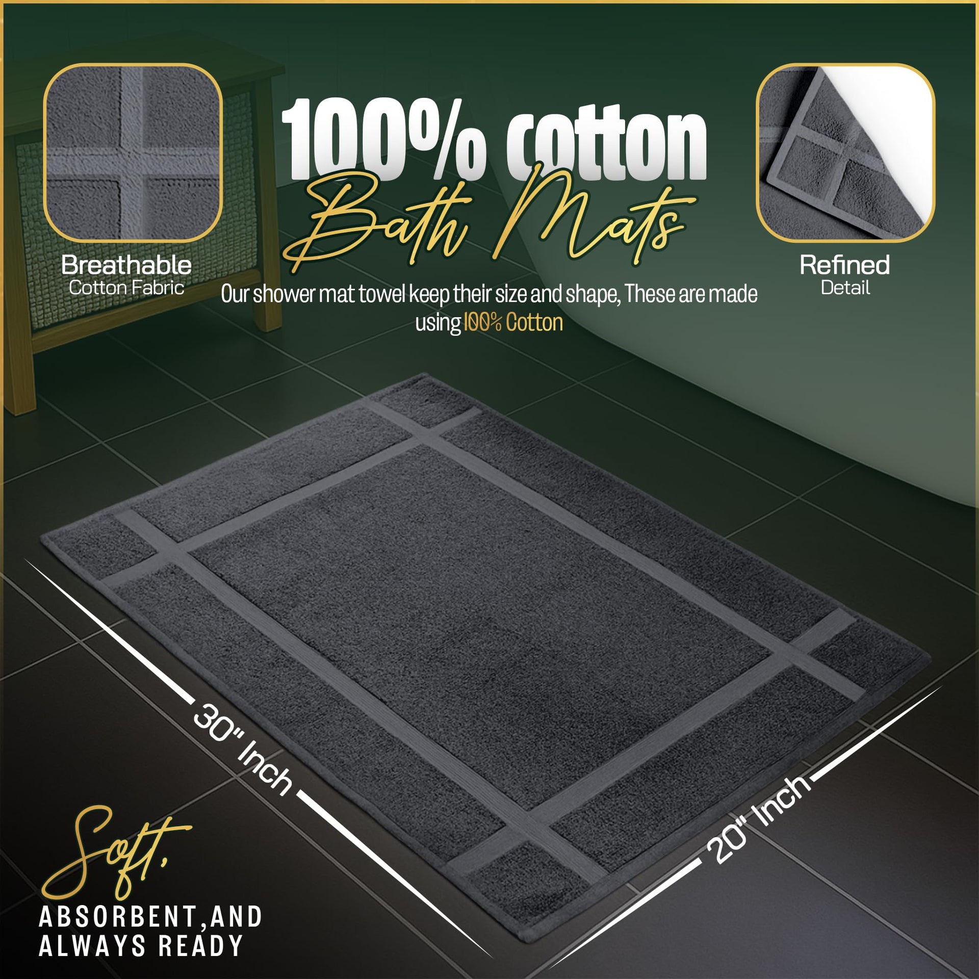 100% Ring Spun Cotton Bath Mat (2 Count)