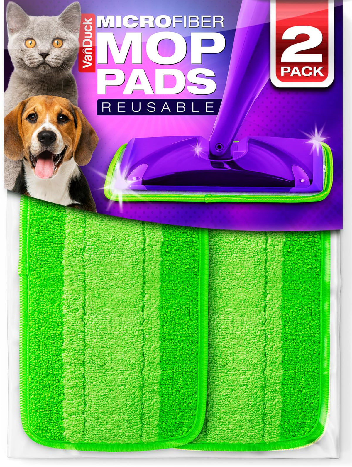 Reusable Mop Pads for Swiffer WetJet Mops (2 Count)