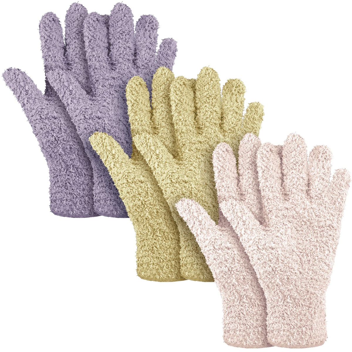 3 Pairs Microfiber Dusting Gloves for Plants Leaf (3 Count)