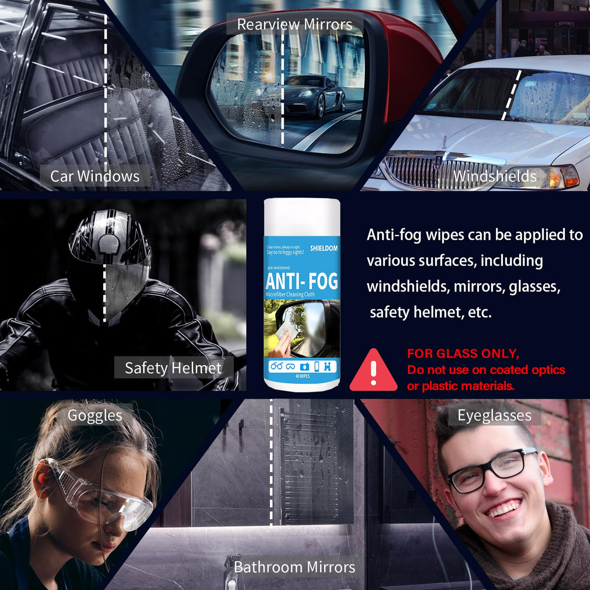Glass Anti Fog Wipes Pre