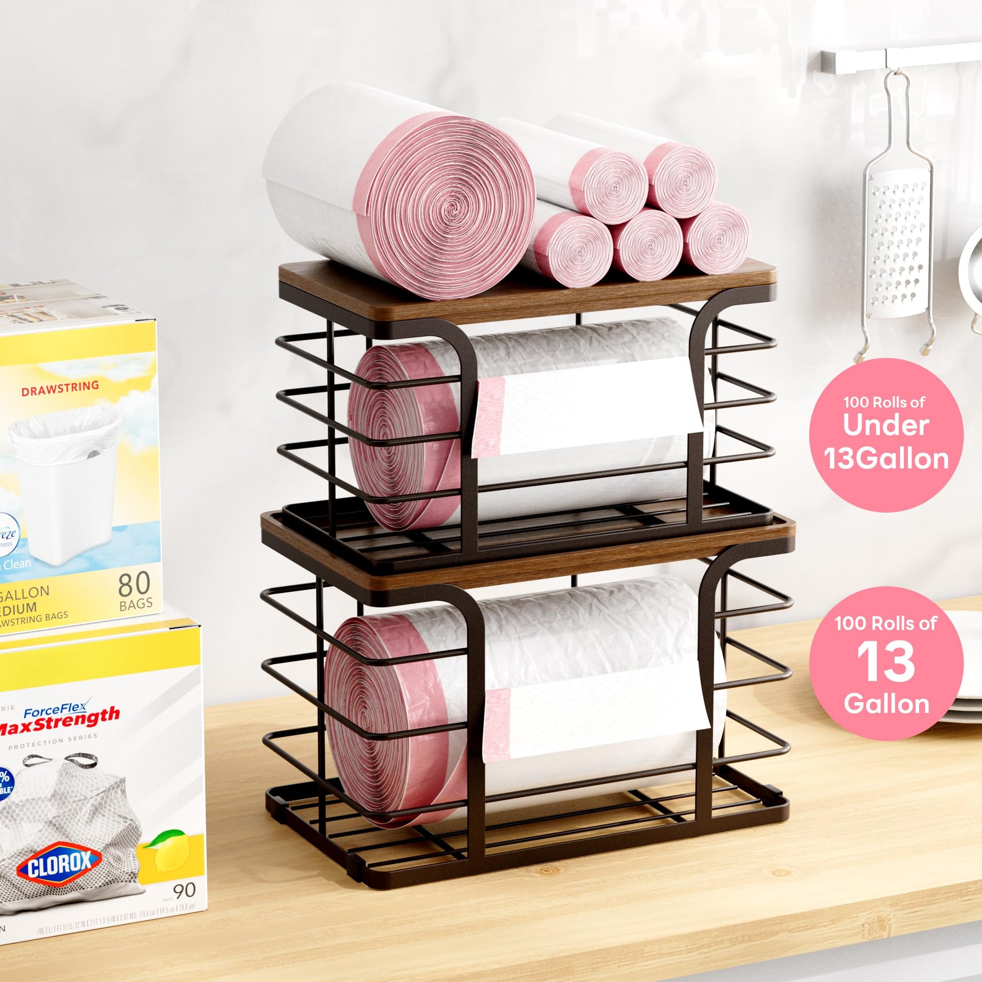 2 Pack Storage Stackable Kitchen Laundry Pantry Organizers (2 Count)