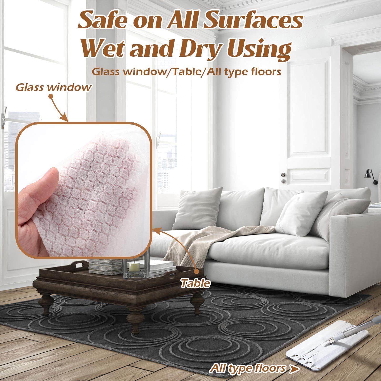 300 Count Dry Sweeping Cloths Compatible with Swiffer Sweeper