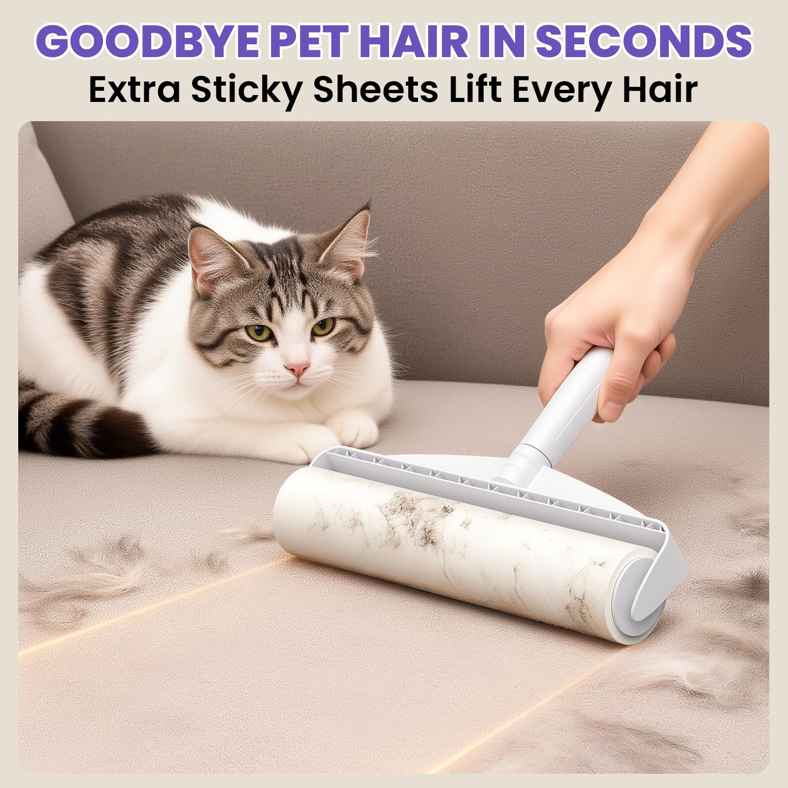 9.45” Large Lint Roller for Pet Hair (450 Count)