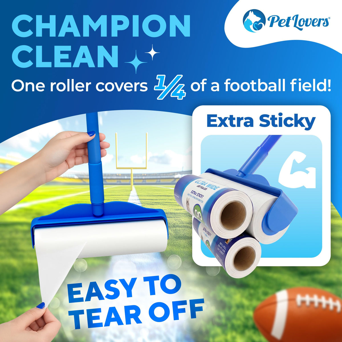 Extra Sticky Floor Lint Roller 4 Pack of Refills Only