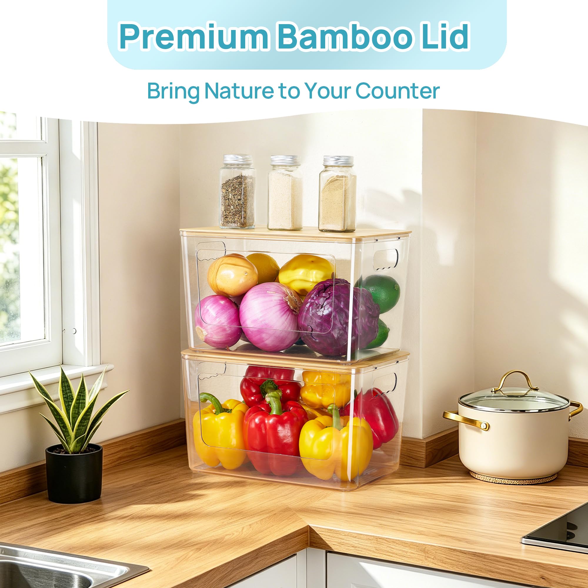 2 Pack Trash Bag Holder with Bamboo Lid (2 Count)