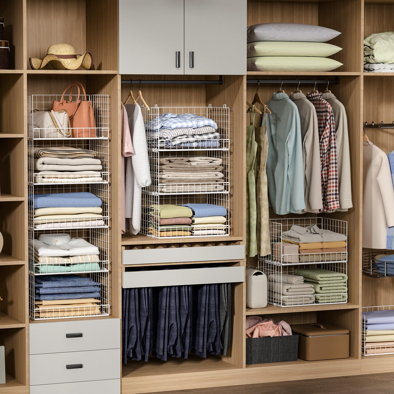 5 Tier Stackable Closet Organizers and Storage Basket
