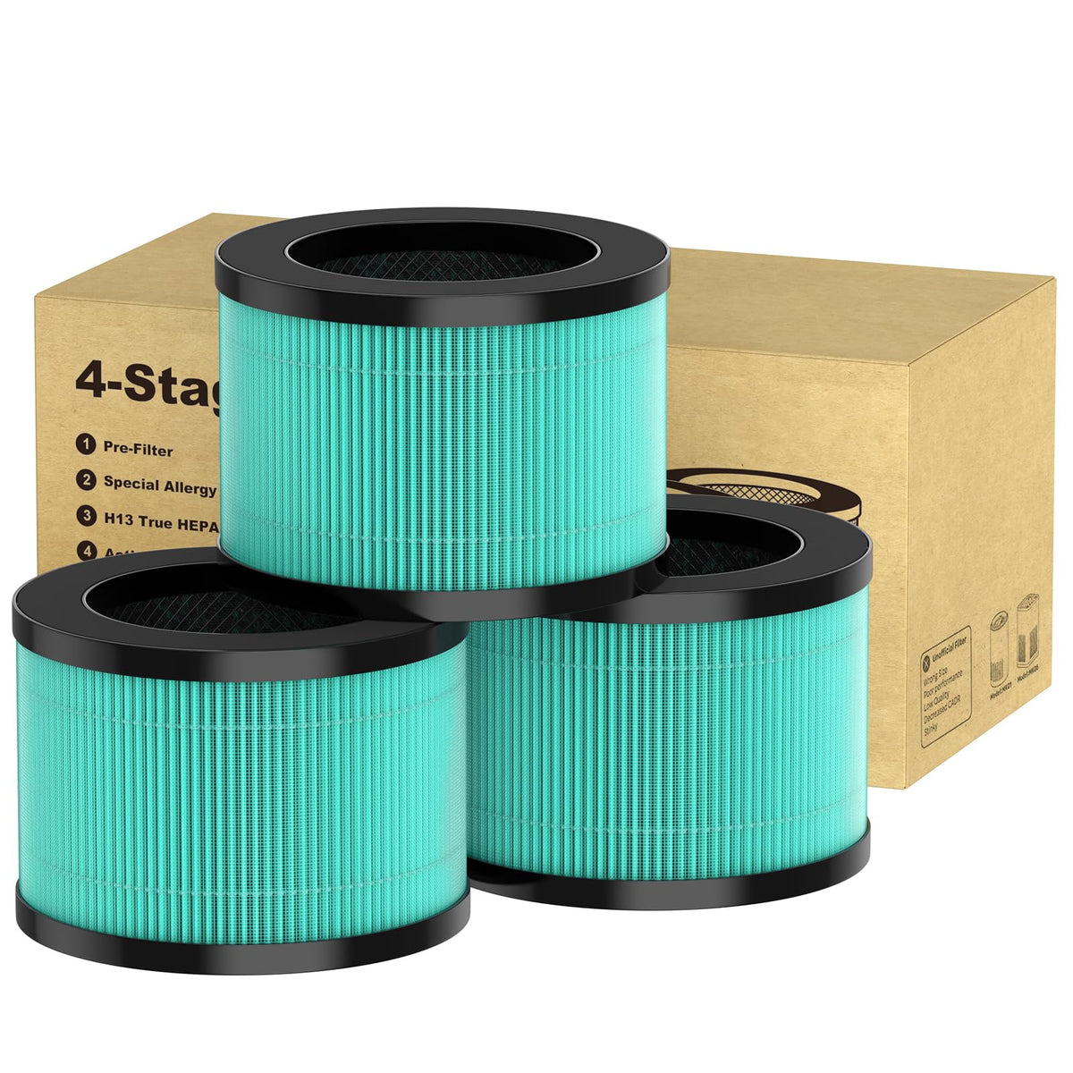 3 Pack DH JH12 Pet Care Filter for VOOPNU DH‑JH12 Air Purifier (3 Count)