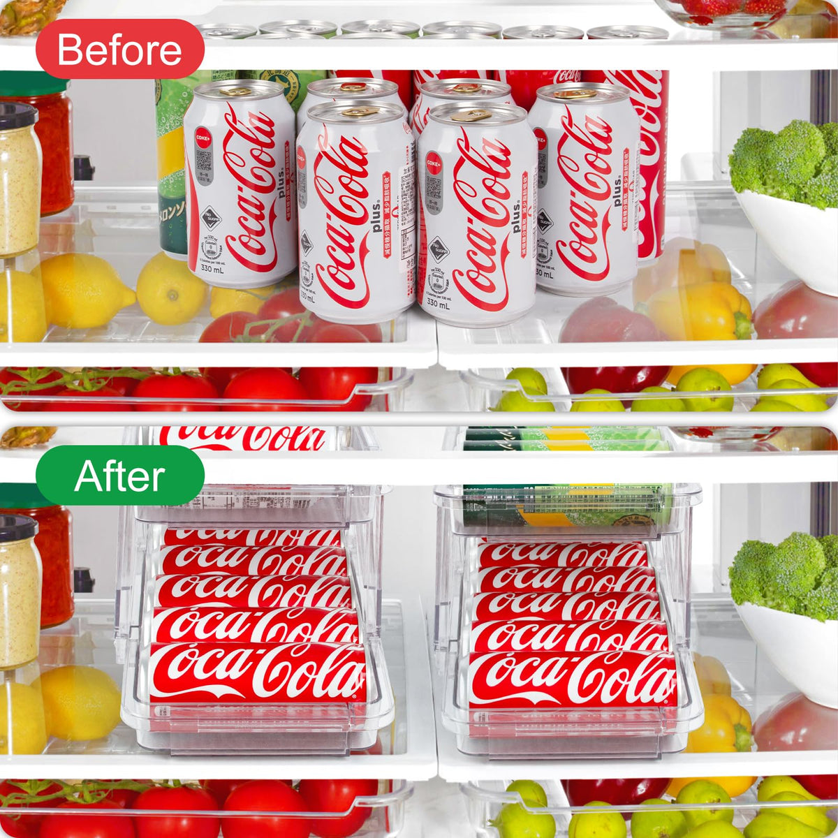 2 Pack Drink Organizer for Refrigerator (2 Count)