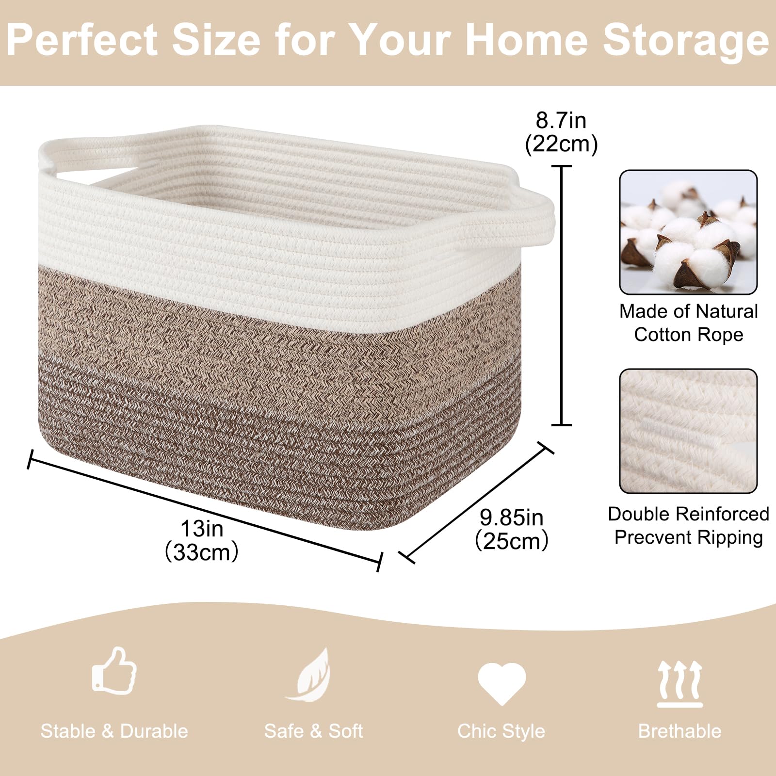 Storage Baskets for Organizing (3 Count)