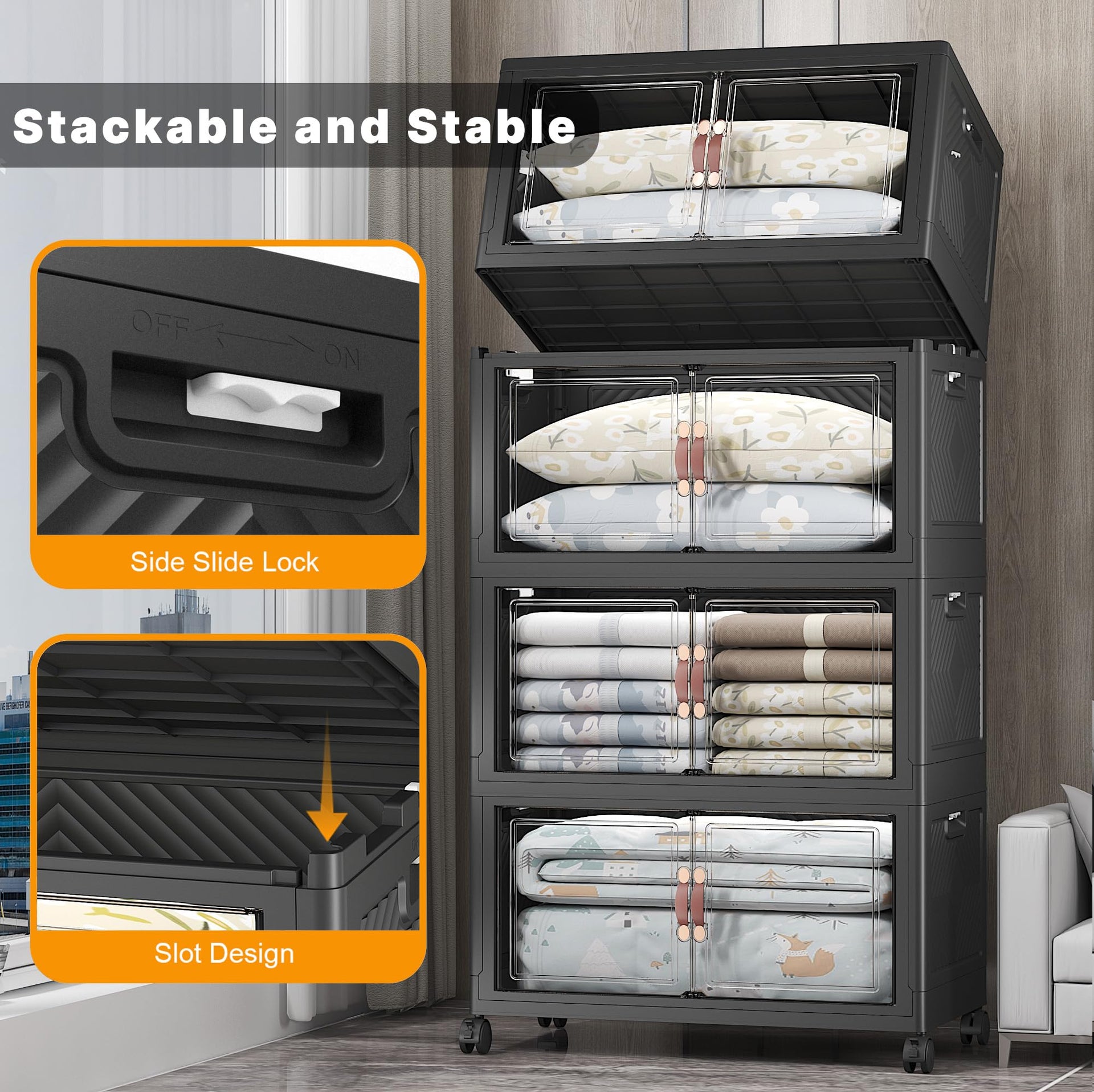 672QT Lockable Plastic Storage Bins