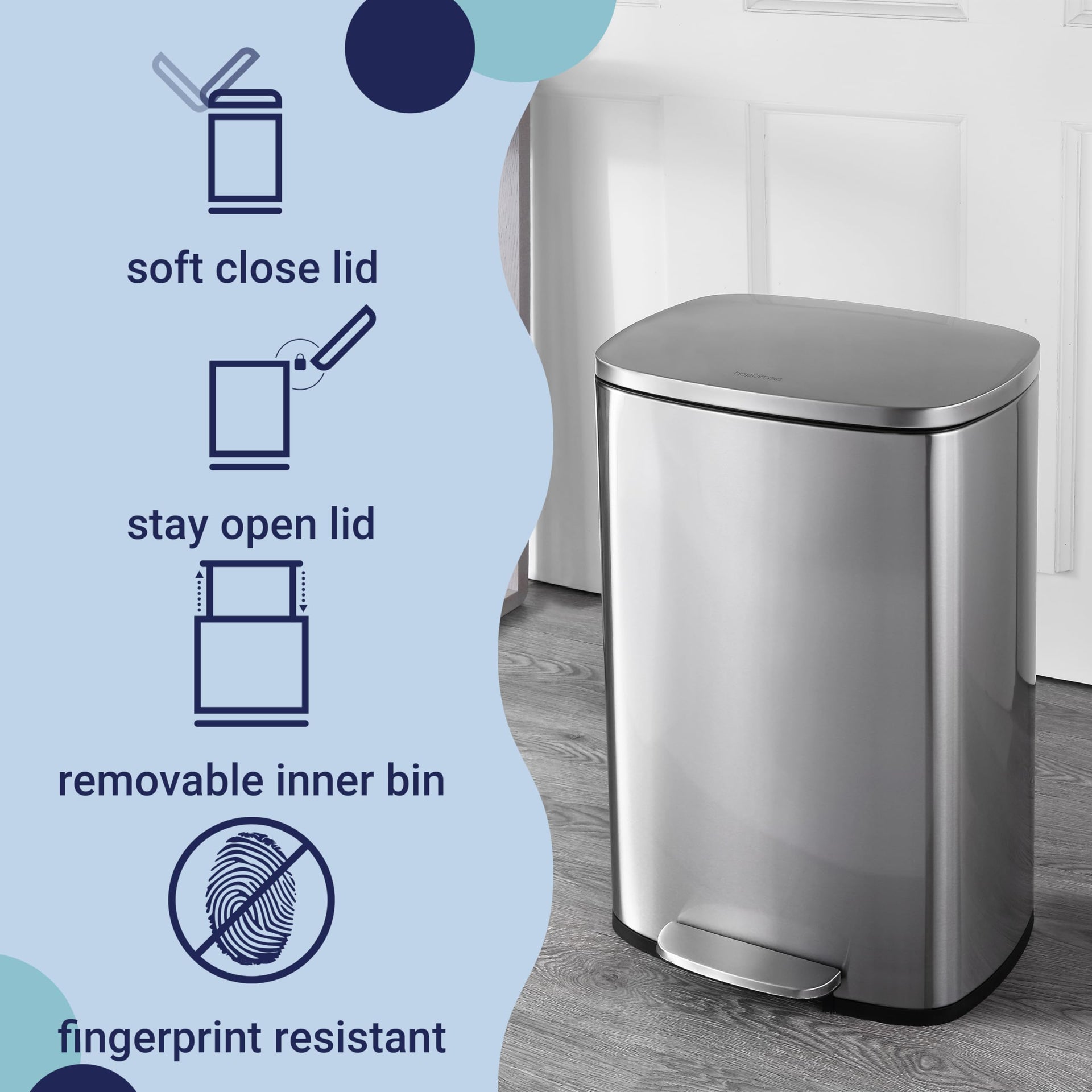 Connor 2 Piece Stainless Steel Trash Can