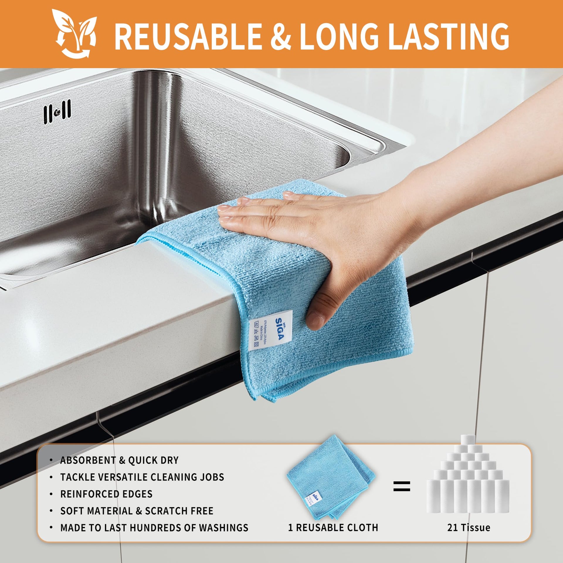 Microfiber Cleaning Cloths (15 Count)