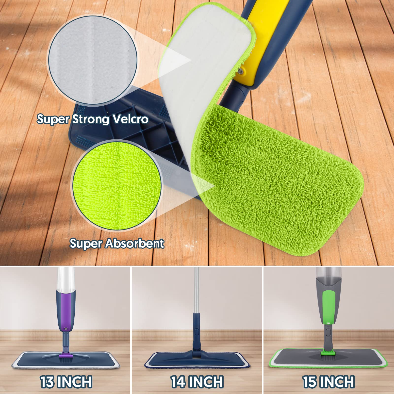 7 Pack Washable Microfiber Mop Pads for Swiffer PowerMop (7 Count)