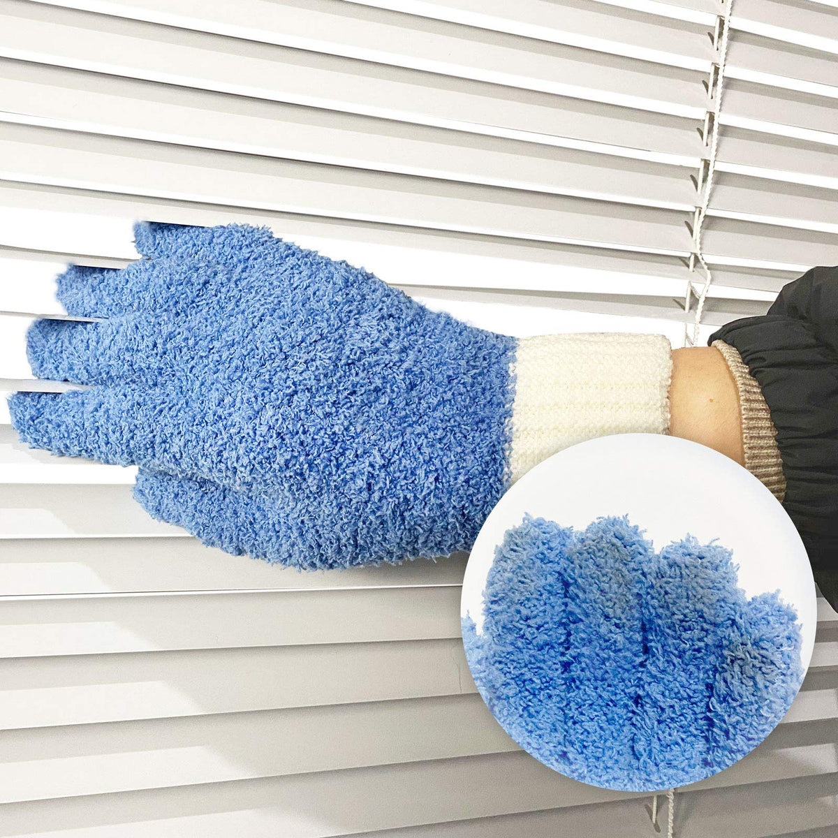 Microfiber Dusting Gloves House Cleaning Glove for Blinds (4 Count)
