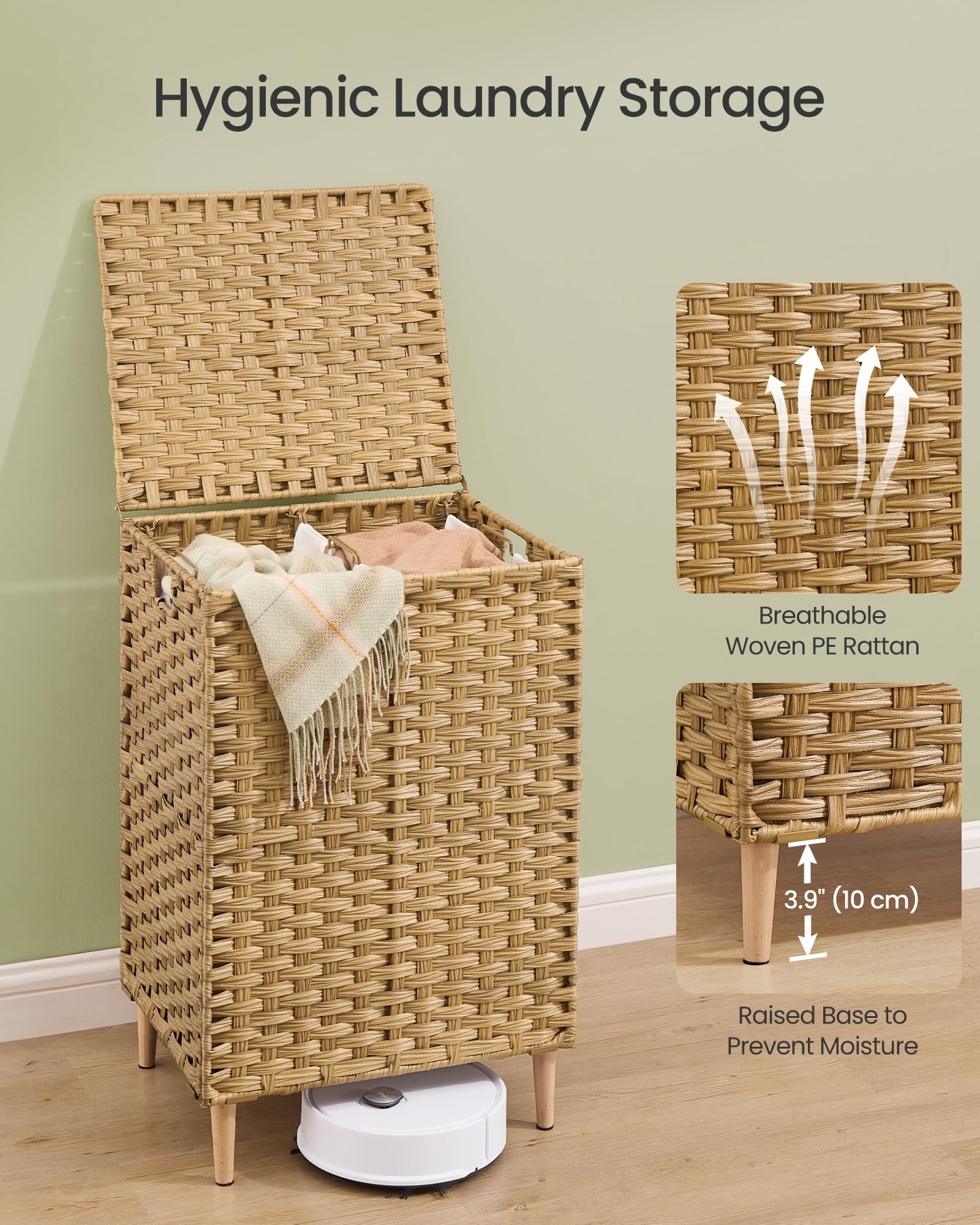 2 Section Laundry Hamper with Lid