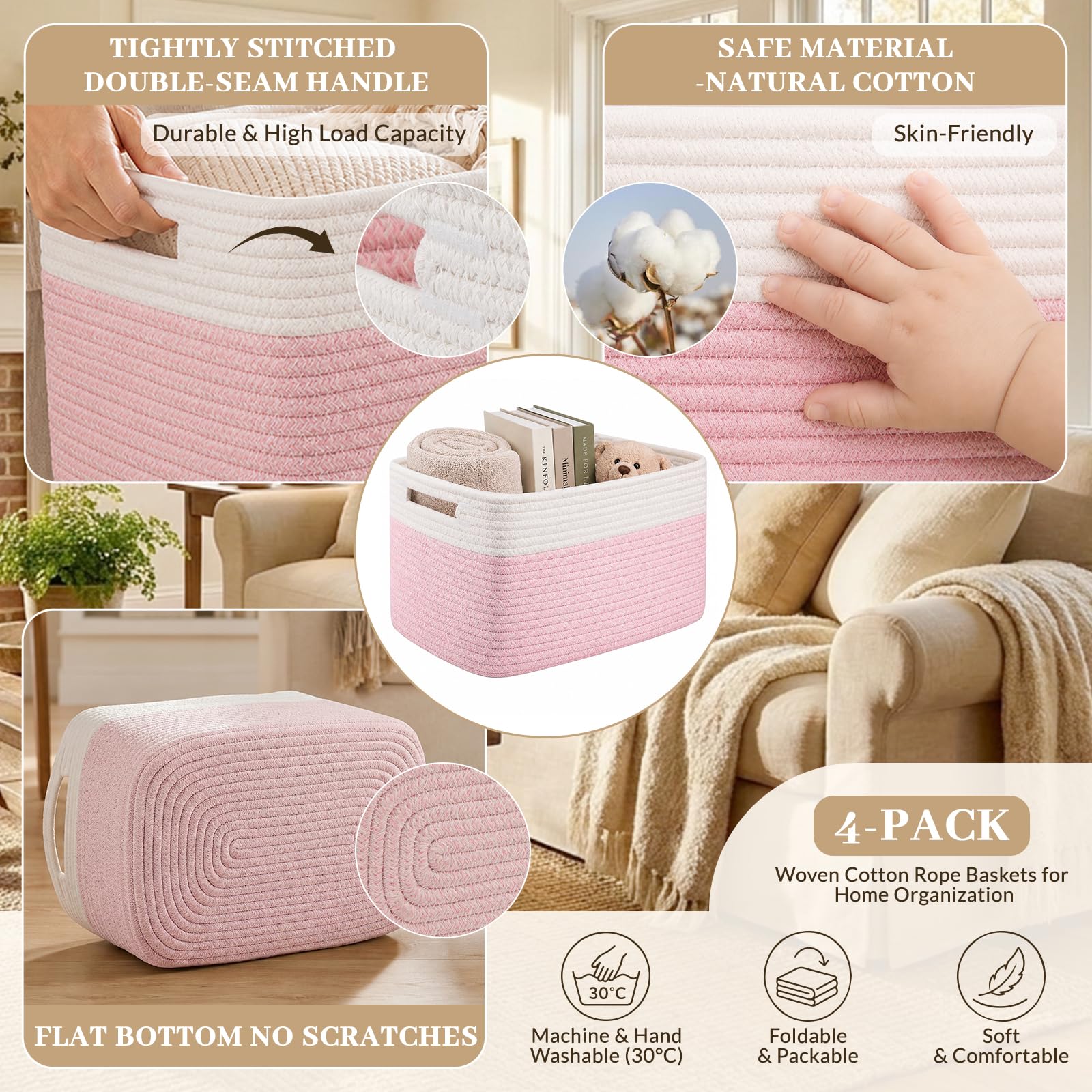 4 Pack Storage Basket (4 Count)