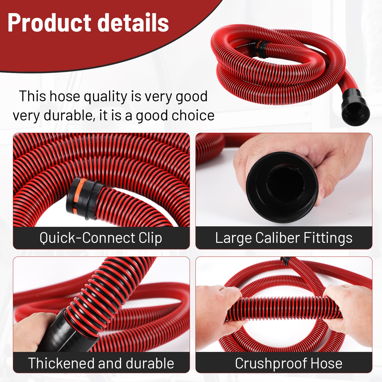 16 Feet Dust Collection Hose Kit for Shop Vacuums