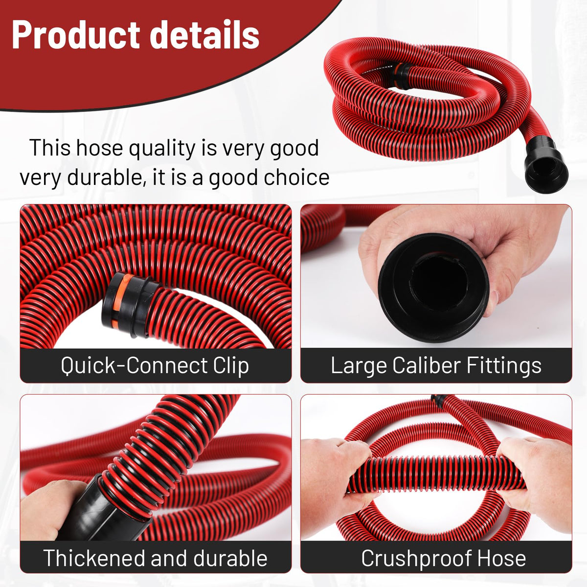 16 Feet Dust Collection Hose Kit for Shop Vacuums