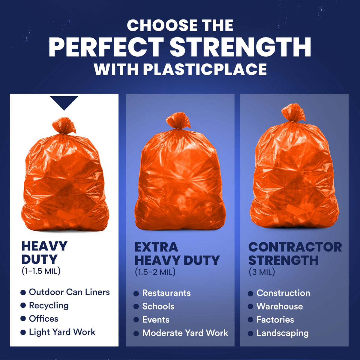 55 60 gallon Trash Bags │ 1.2 Mil │ Orange Heavy Duty Garbage Can Liners │ 38” x 58” (50 Count)
