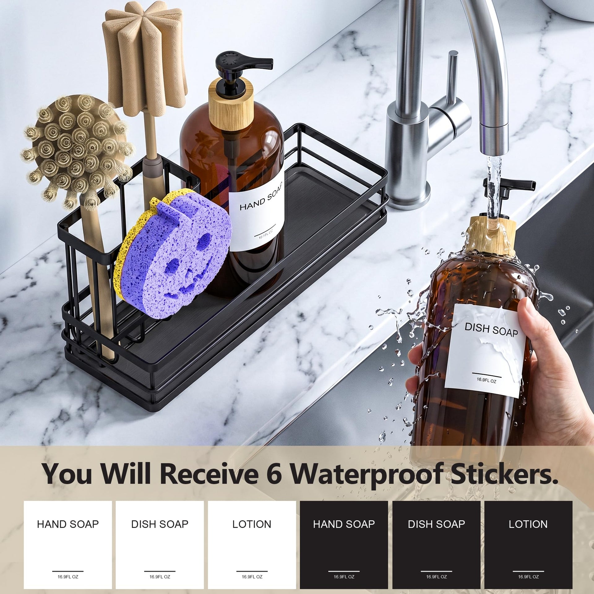 Kitchen Dish Soap Dispenser Set