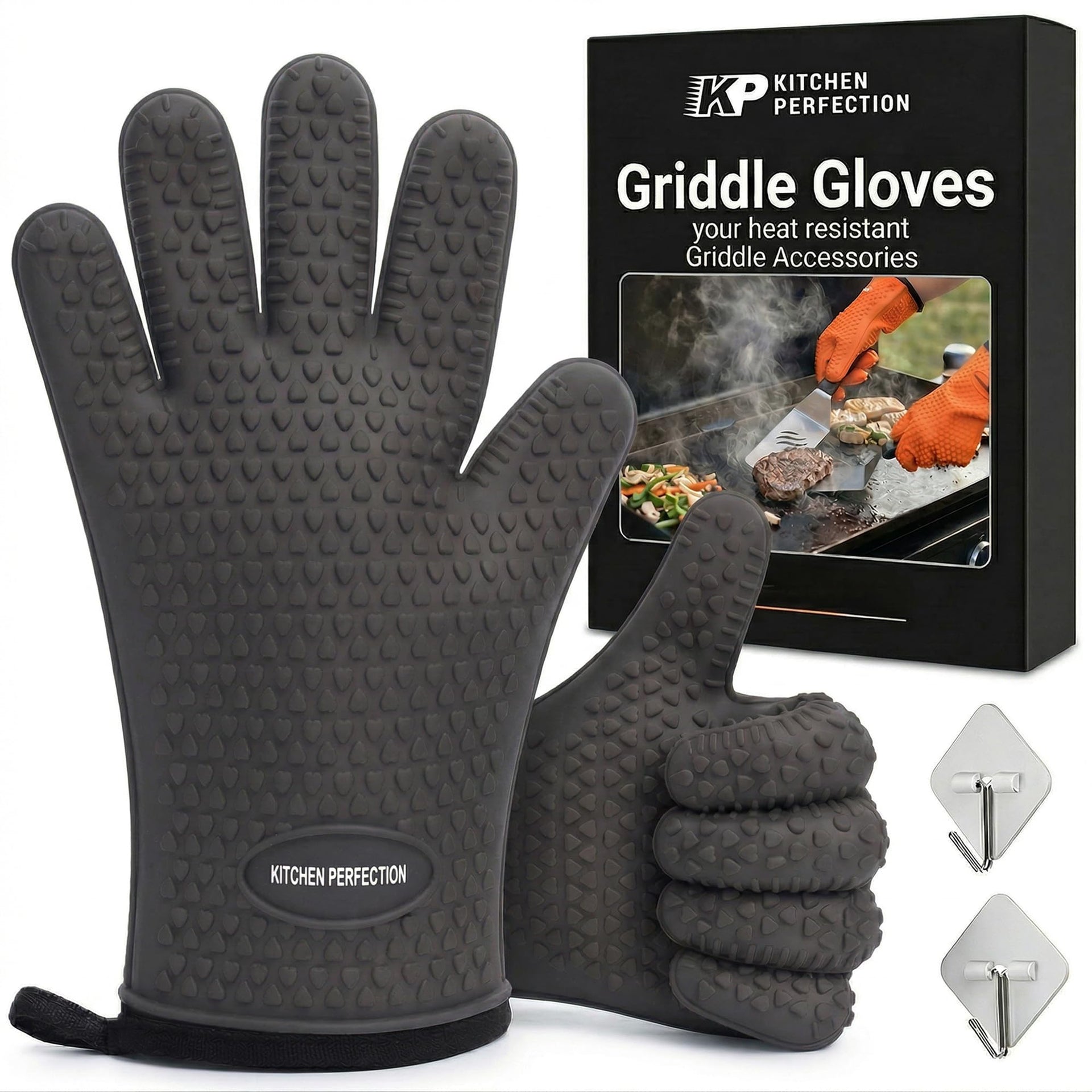 Silicone Griddle Grill Gloves Heat Resistant Oven Mitts