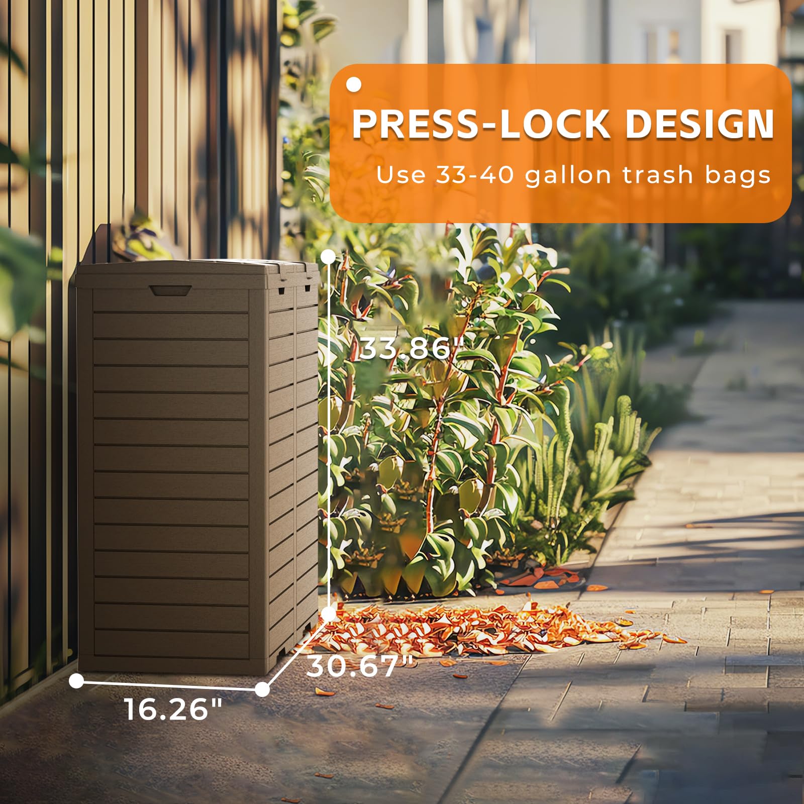 62 Gallon Outdoor Trash Can with lid