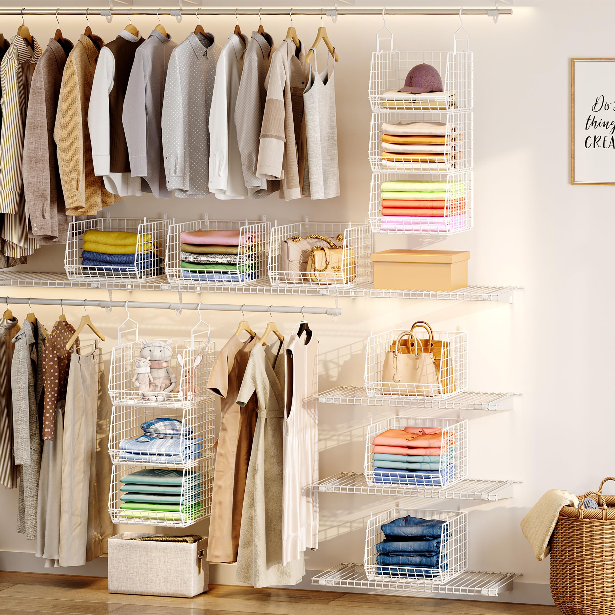 4" Extra Deeper Foldable Hanging Closet Organizer