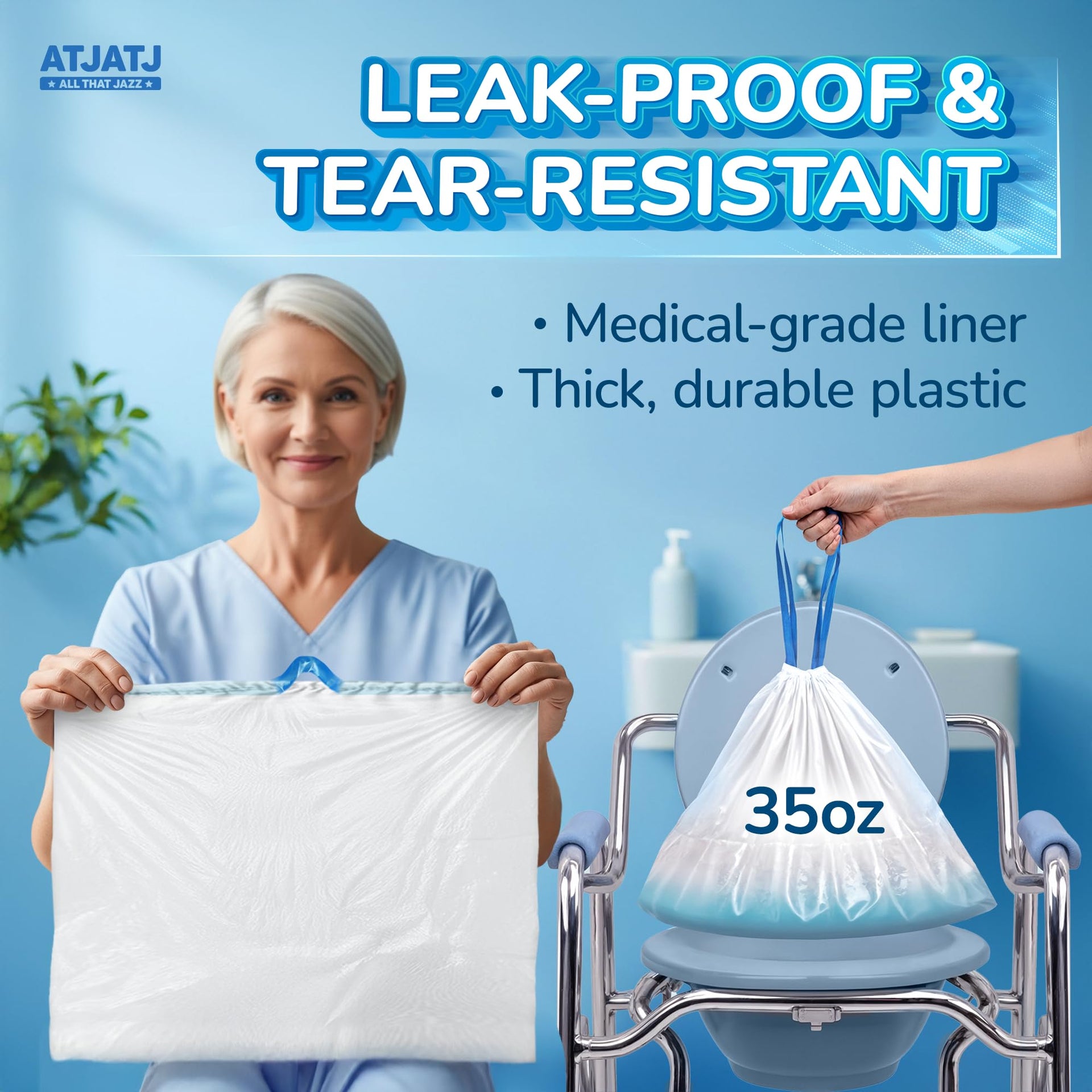 60 Packs Commode Liners With 60 Absorbent Pads (120 Count)