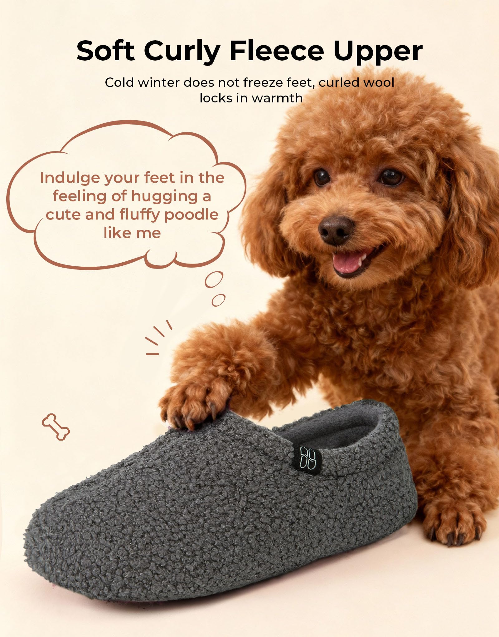 Women's Fuzzy Curly Fur Loafer Slippers