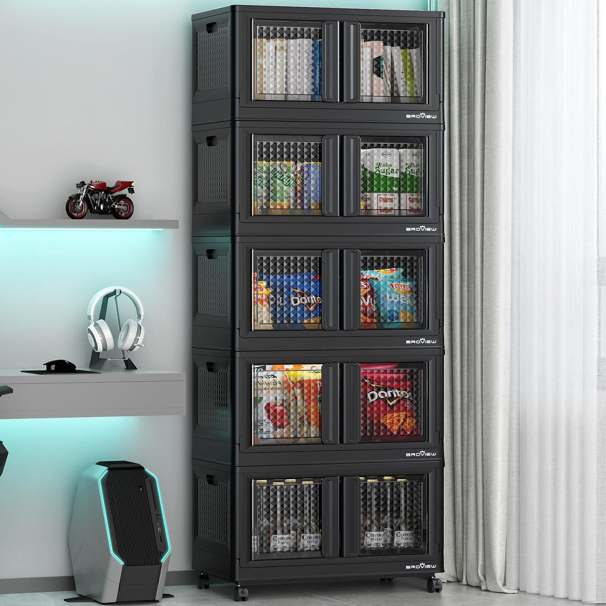 500Qt Stackable Storage Bins with Lids (5 Count)