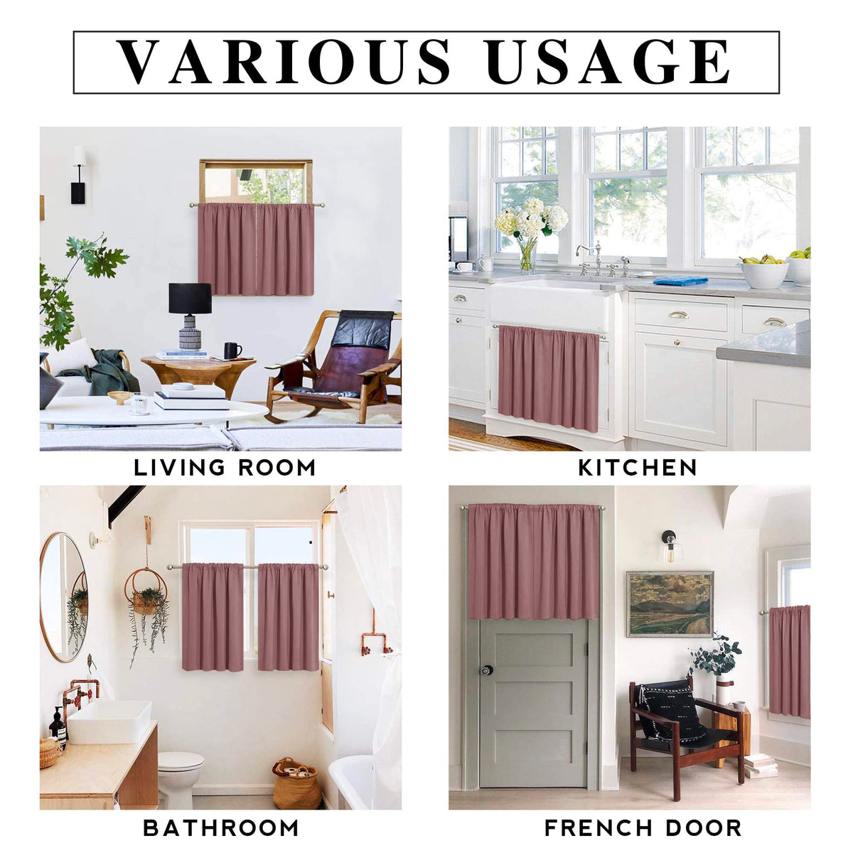 Short Blackout Curtains for Bedroom (2 Count)