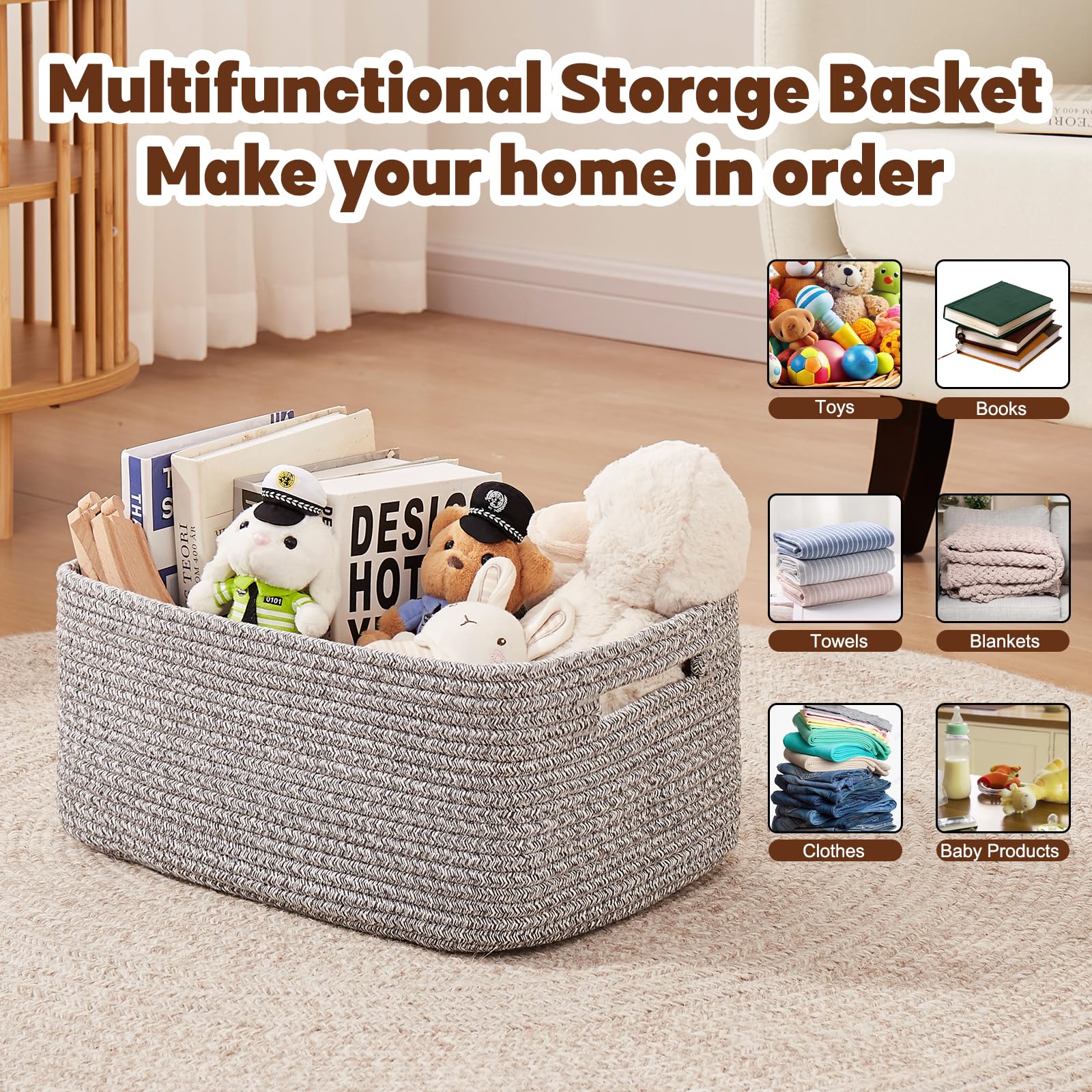 Storage Basket for Shelves (2 Count)