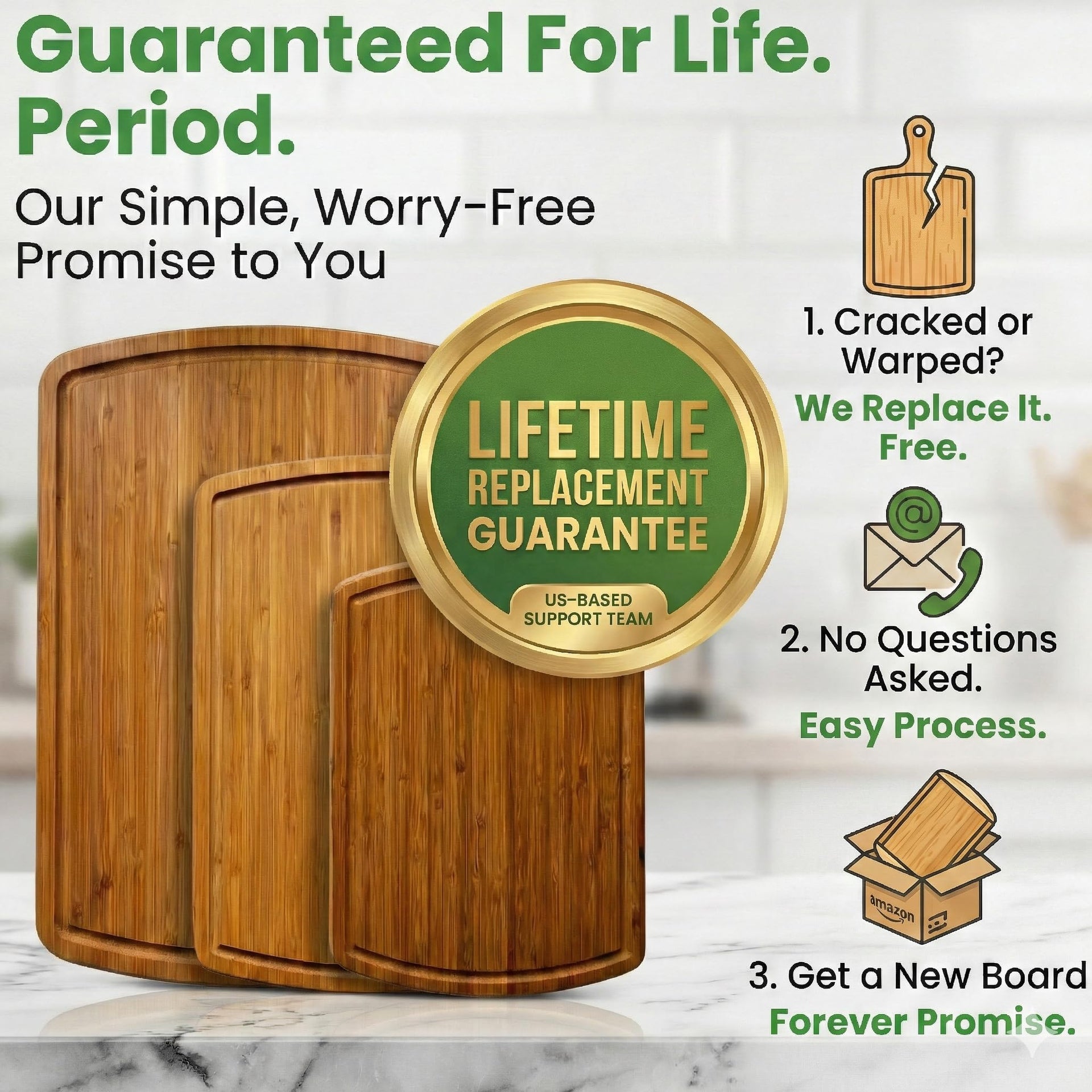 LUXURIOUS Bamboo Cutting Board 3 (3 Count)