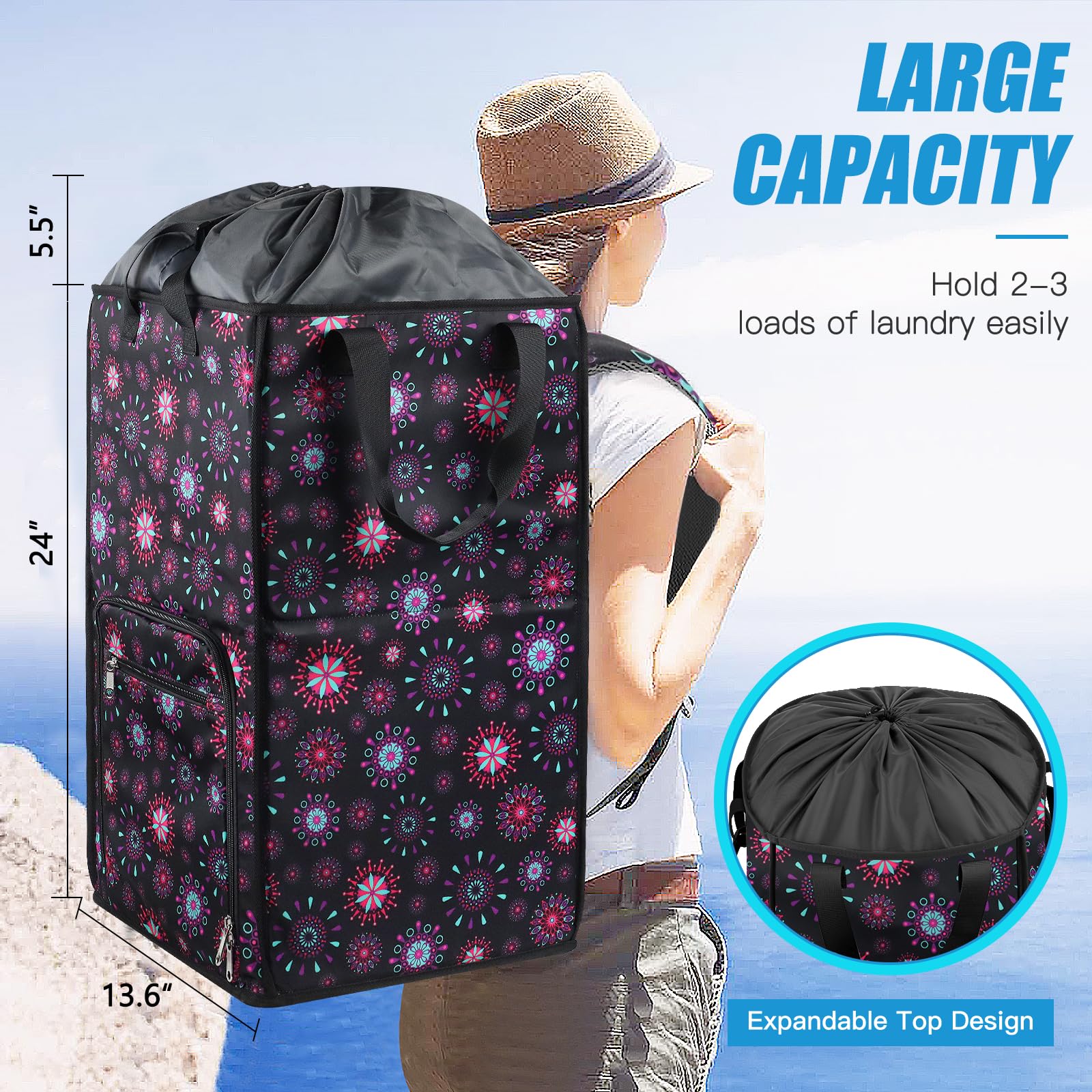 Laundry Backpack Bag for Women Girls