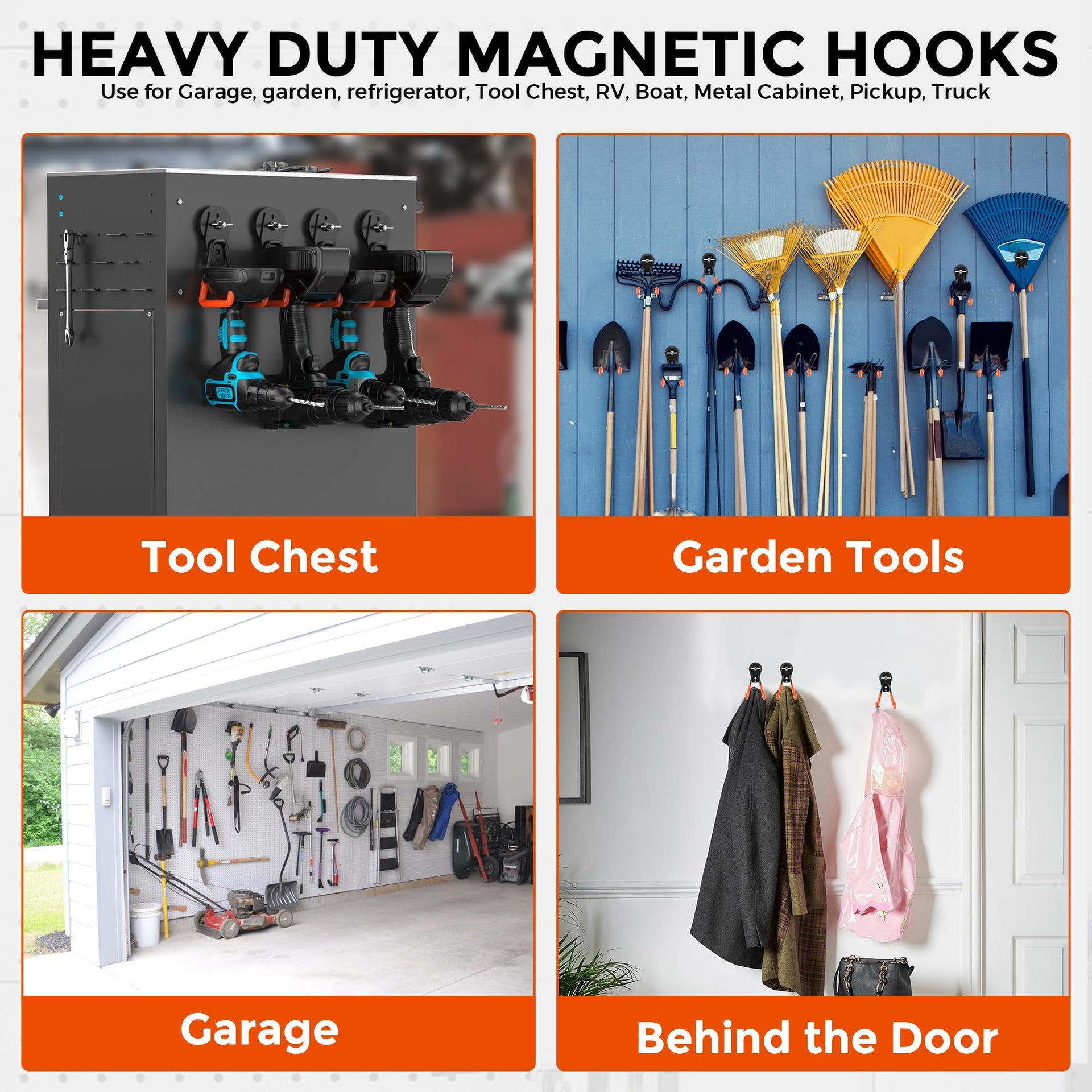 6 Pack Large Magnetic Hooks Heavy Duty (6 Count)