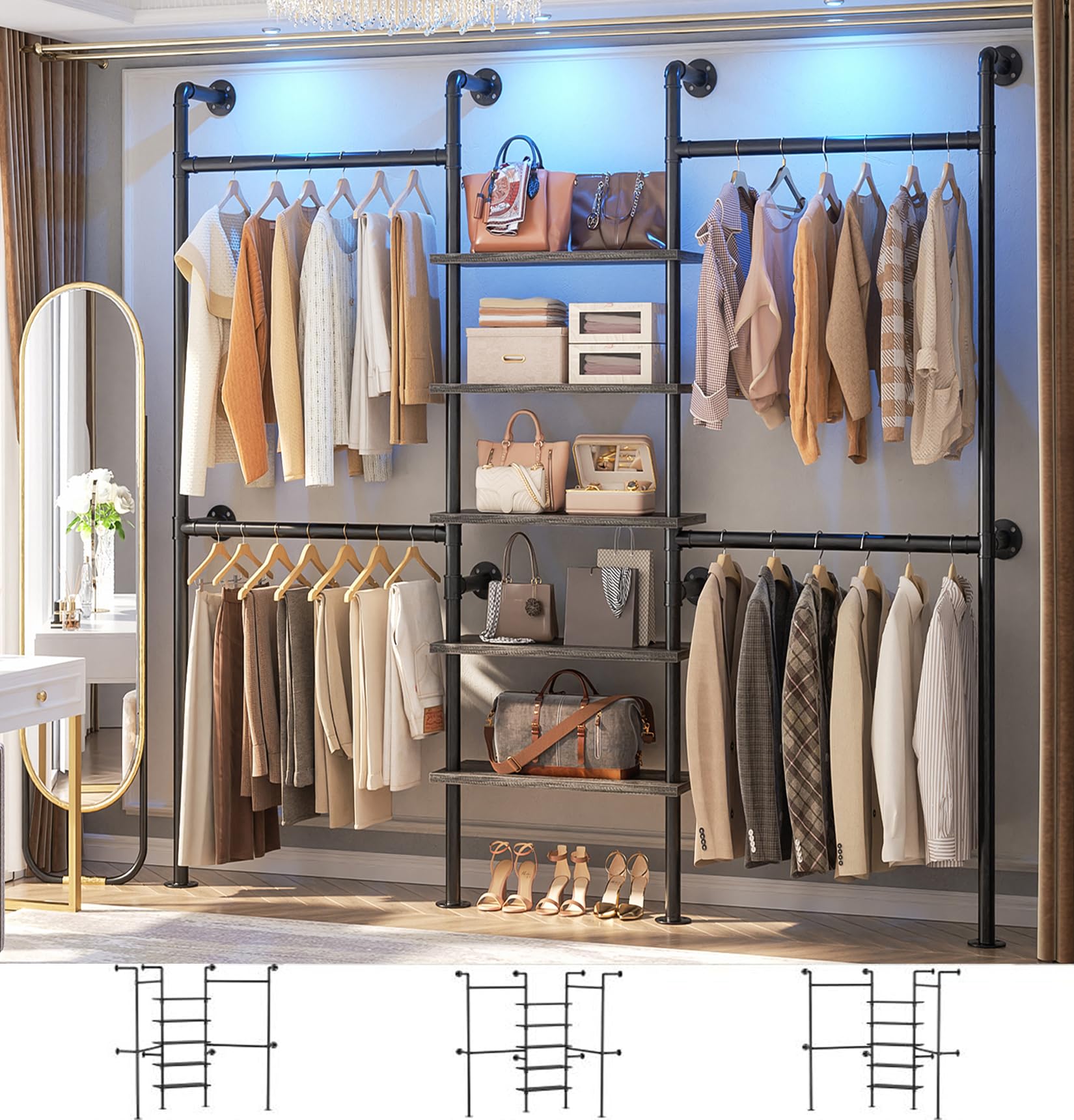 Industrial Pipe Clothing Rack