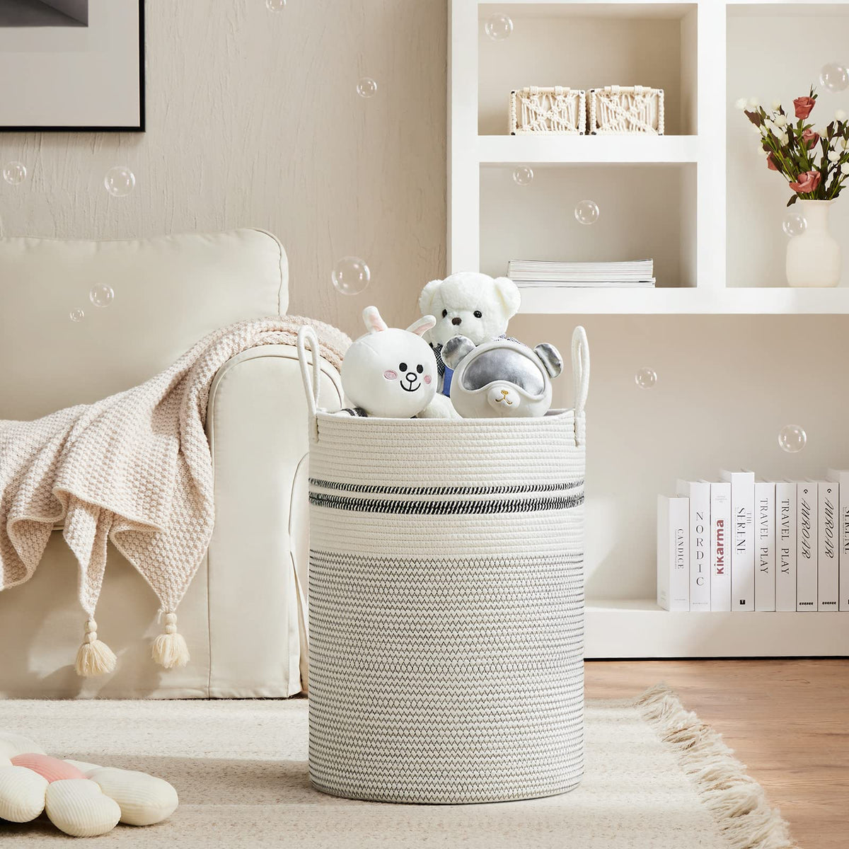 72L Tall Woven Laundry Basket Hamper