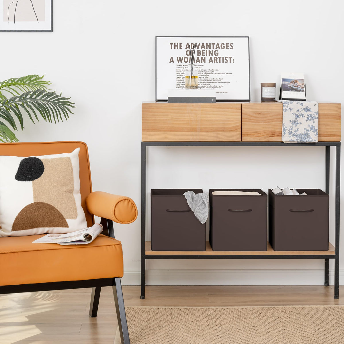 11in Leather Storage Cubes (4 Count)